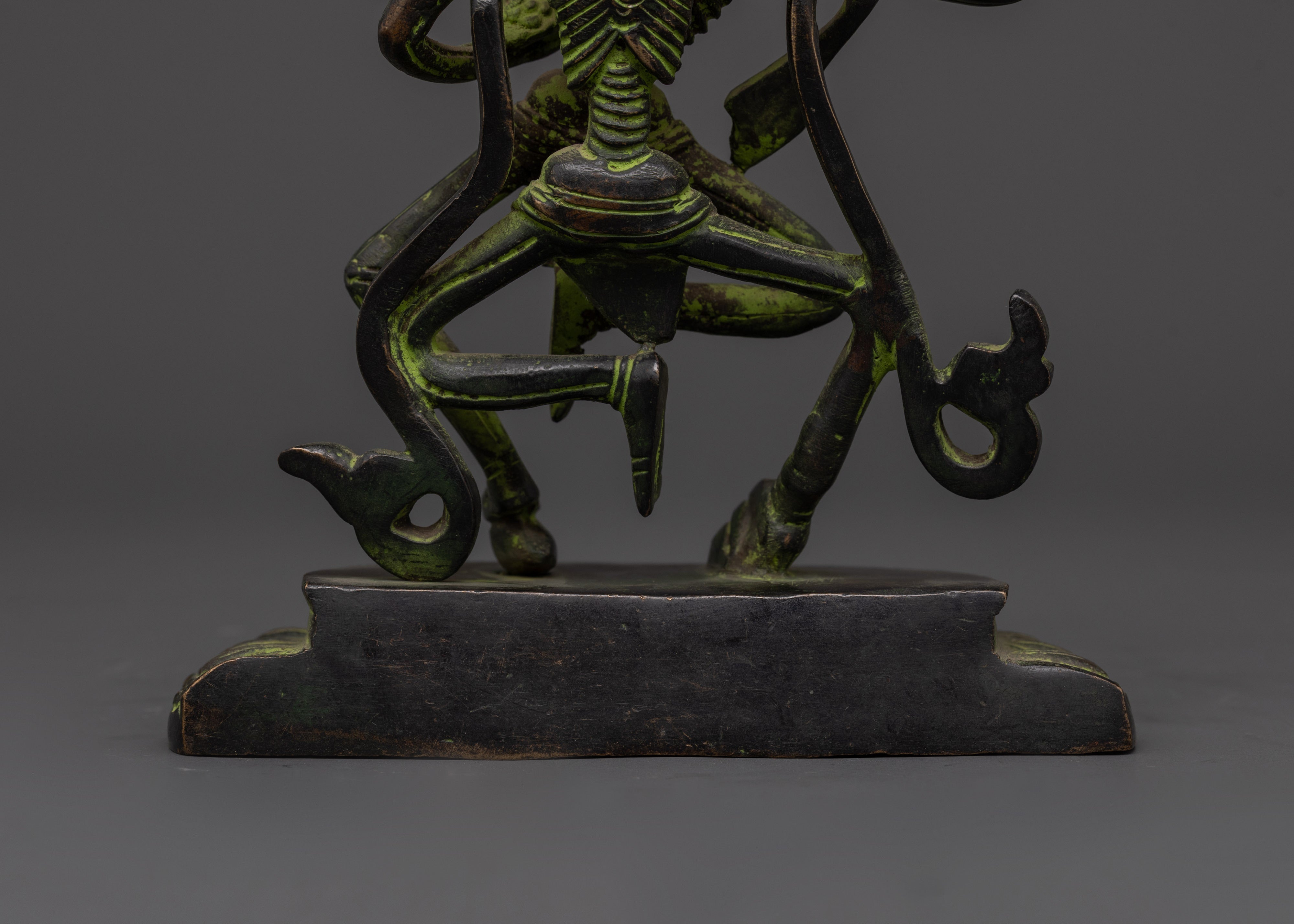 Oxidized Brass Chitipati Statue | Dancing Skeleton Deities of Impermanence