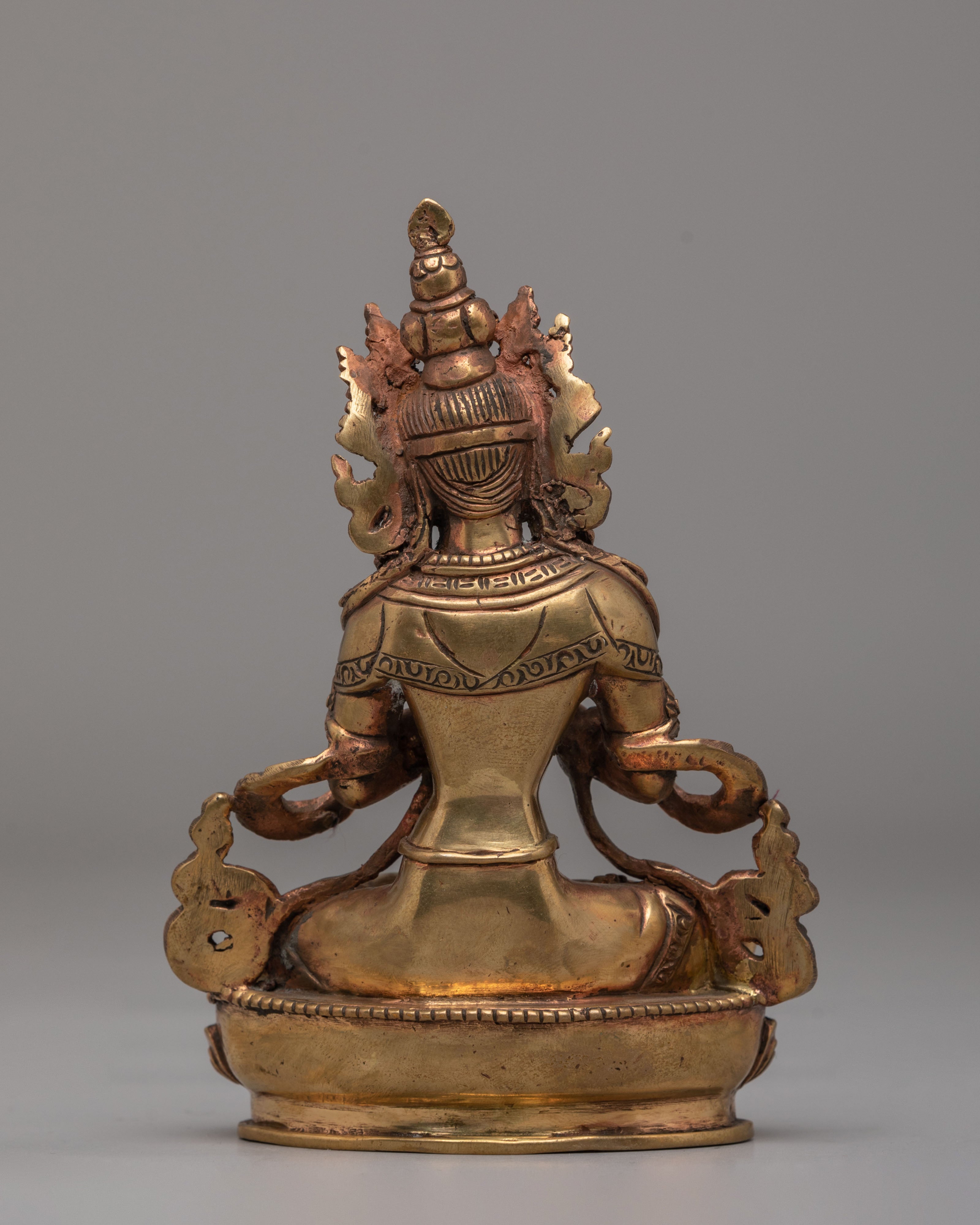 Tibetan Vajradhara Deity Statue | Copper Body Figurine