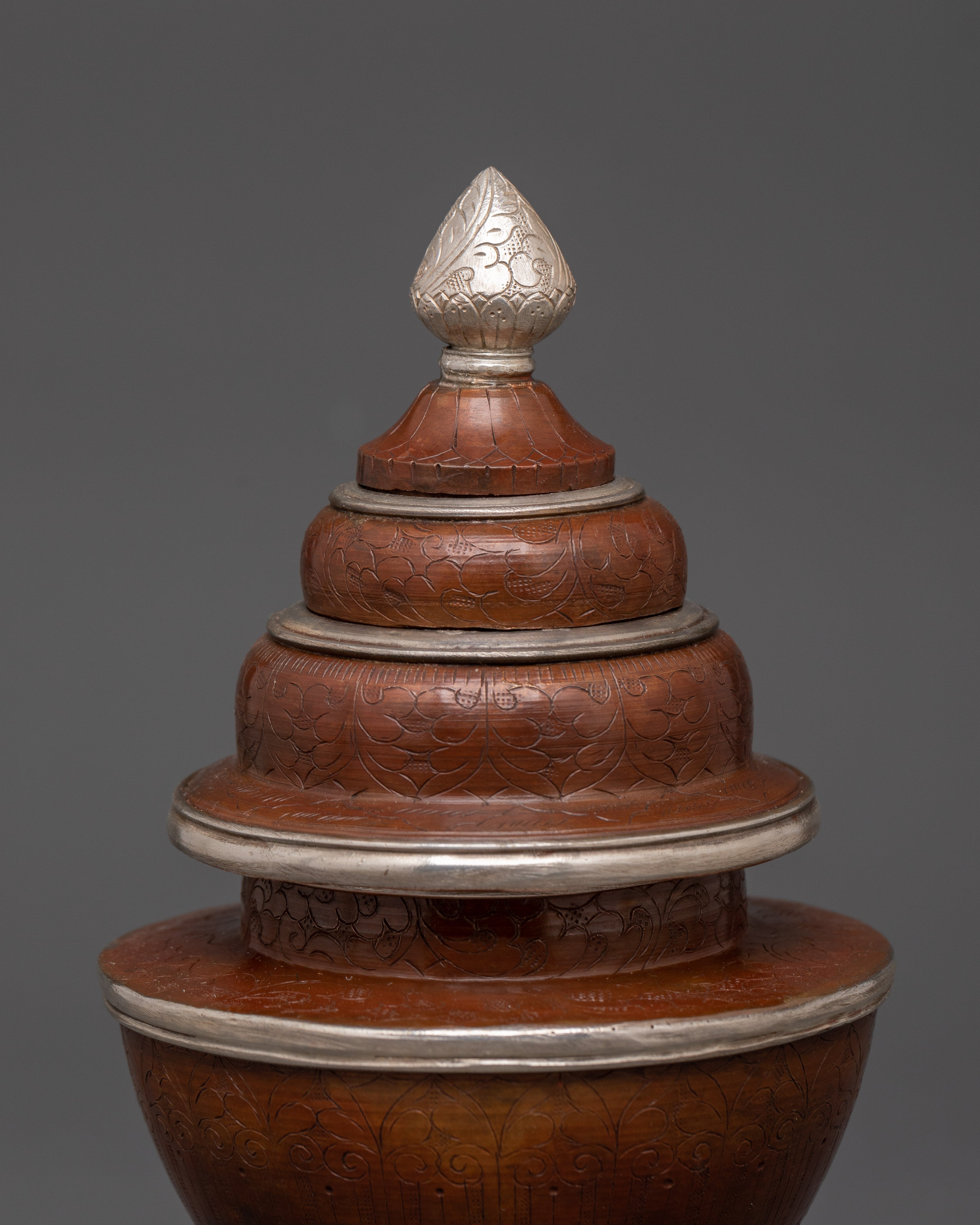 Tibetan Handmade Silver Plated Rice Pot | For Ritual and Ceremonies