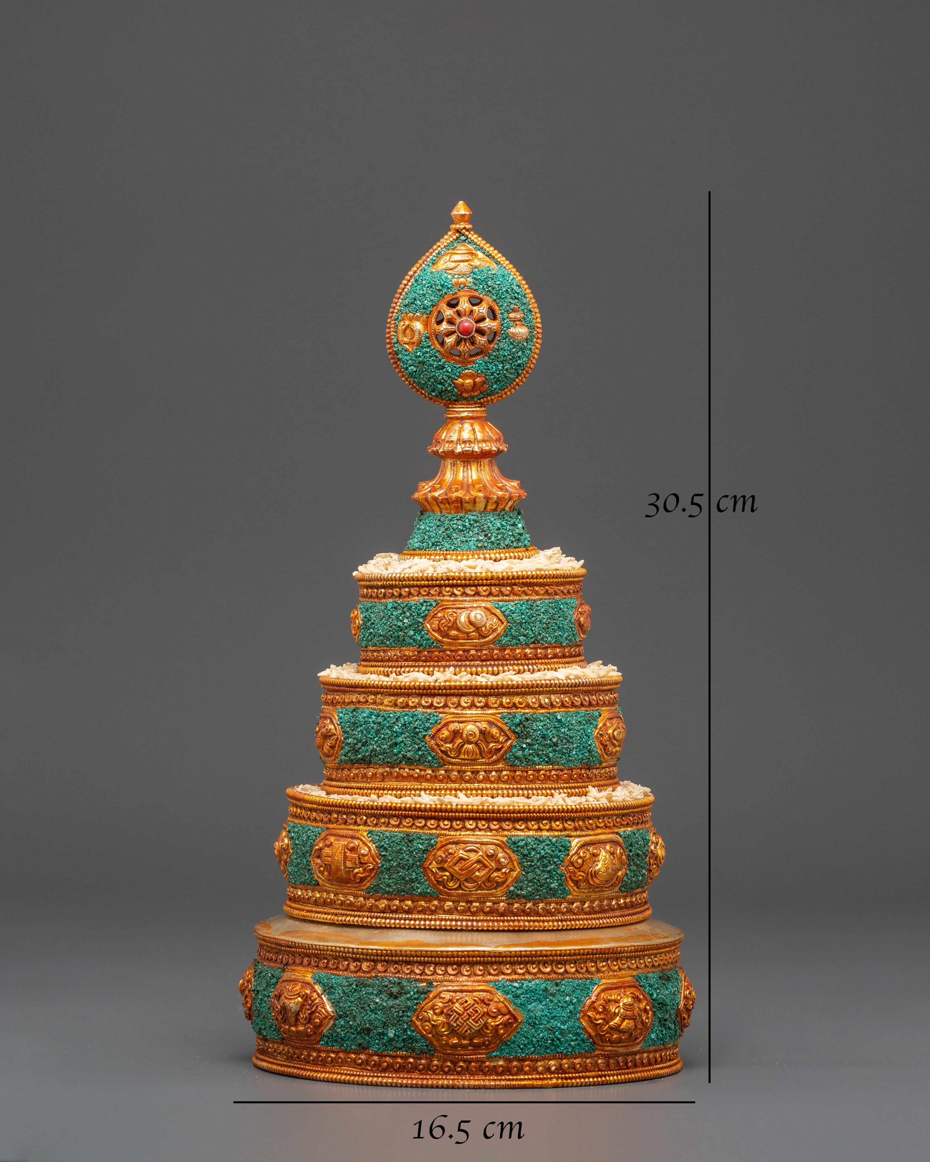 Sacred Traditional Gold Plated Mandala | Tibetan Buddhist Sacred Art Sculpture