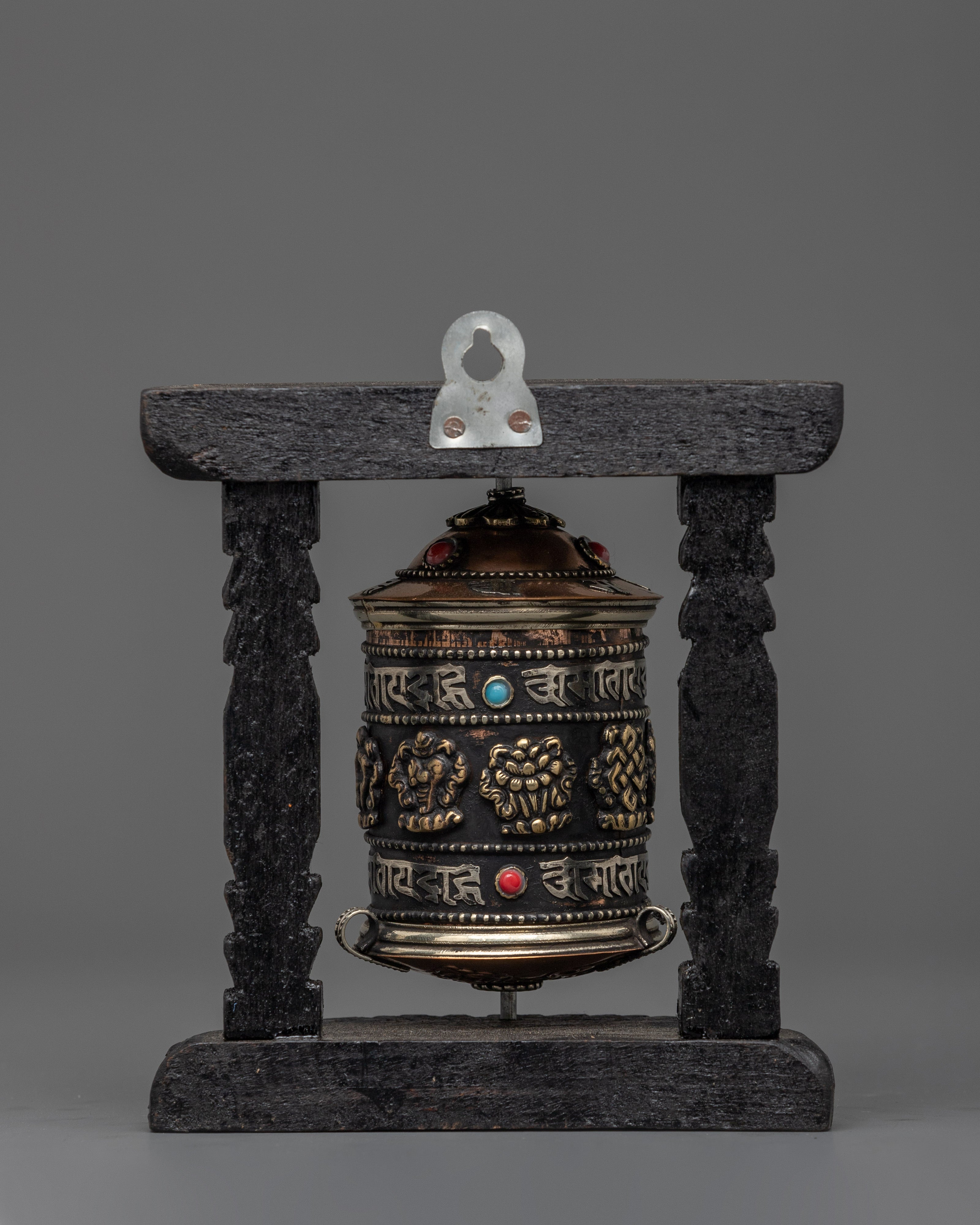 Tibetan Prayer Wheel with Brass | Buddhist Meditation Decor