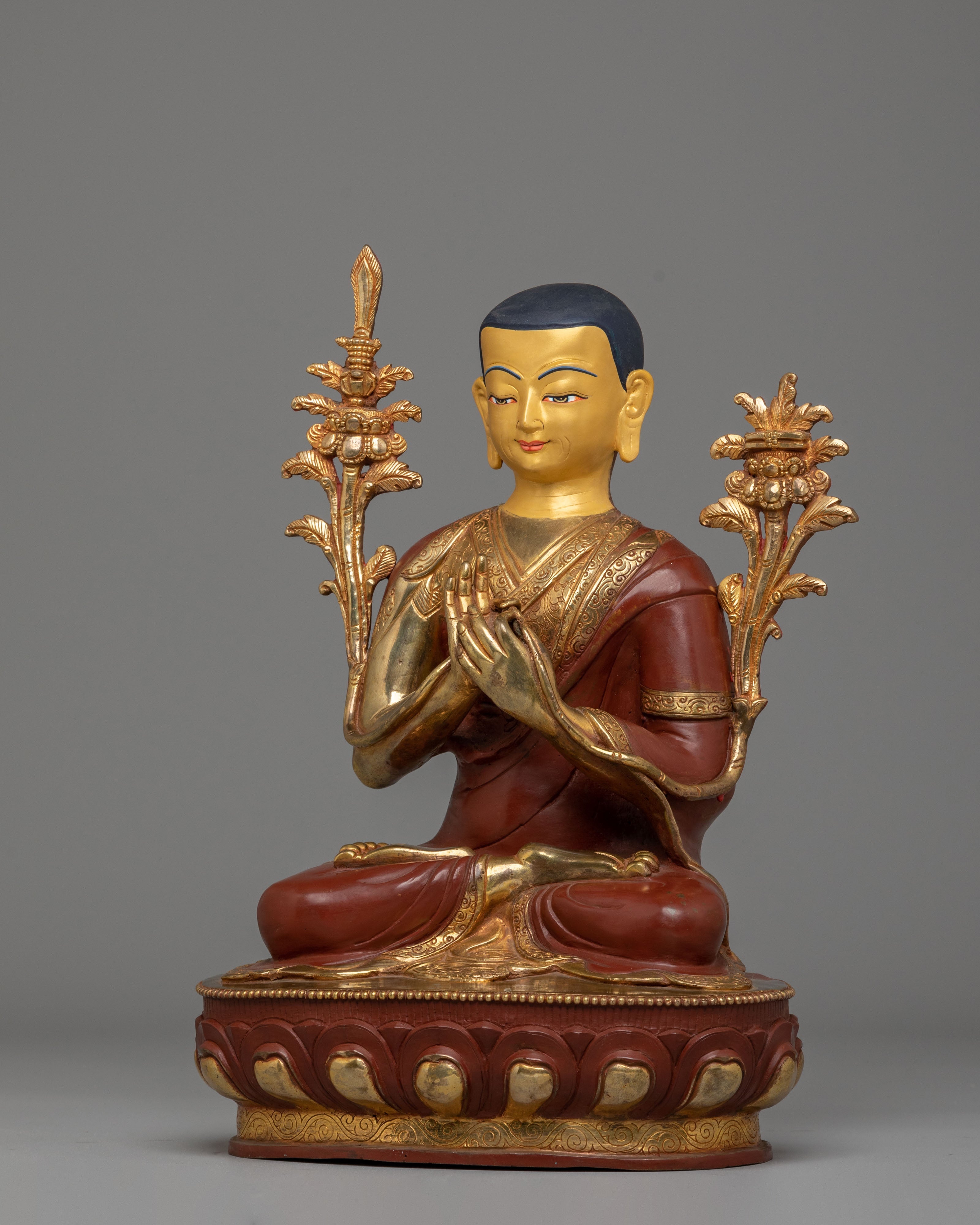 Tsongkhapa Statue Set: The Founders of Gelug School