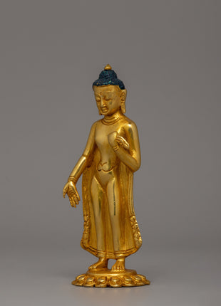 Gold Plated Dipankar Buddha statue | Ancient Buddha Figure