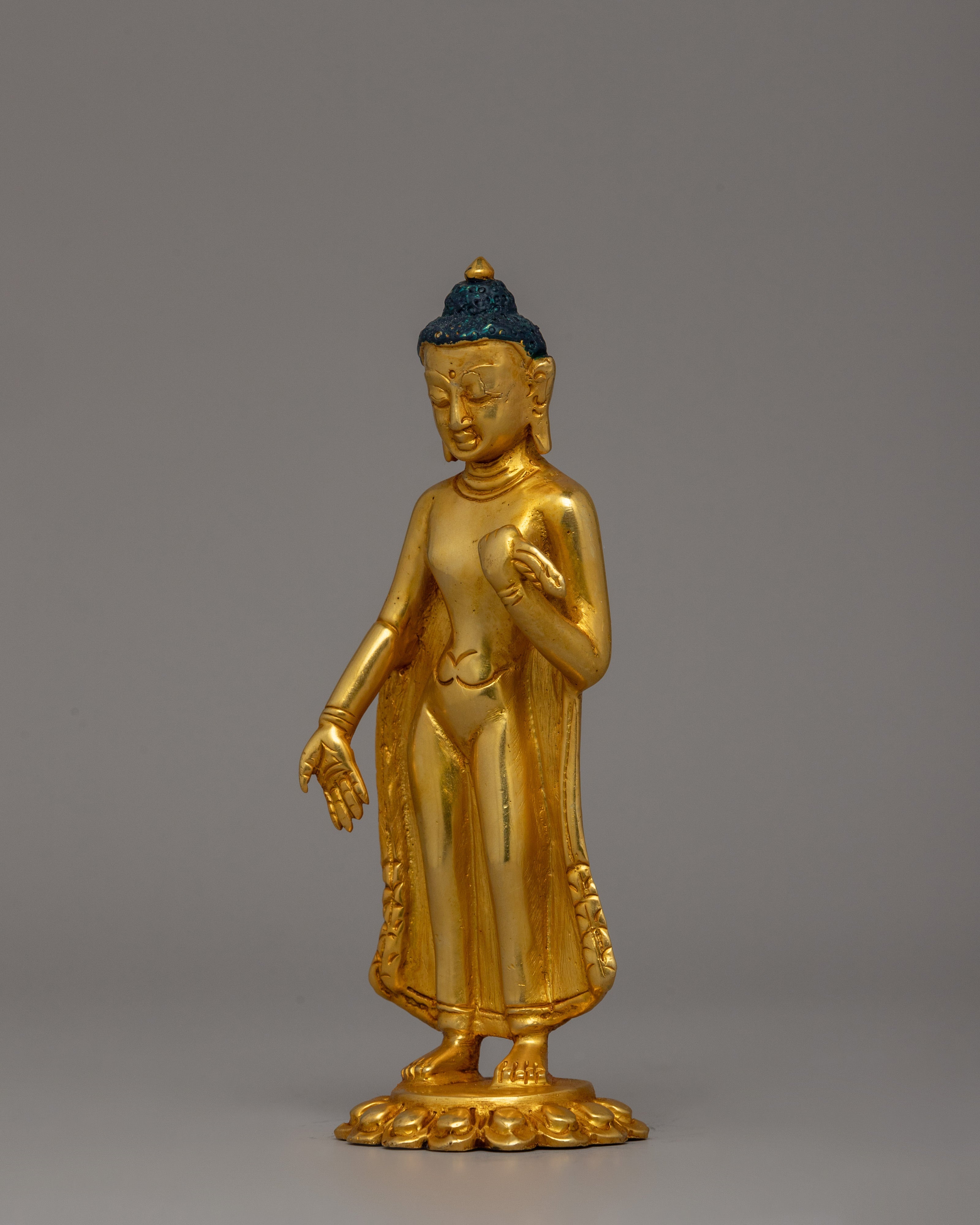 Gold Plated Dipankar Buddha statue | Ancient Buddha Figure
