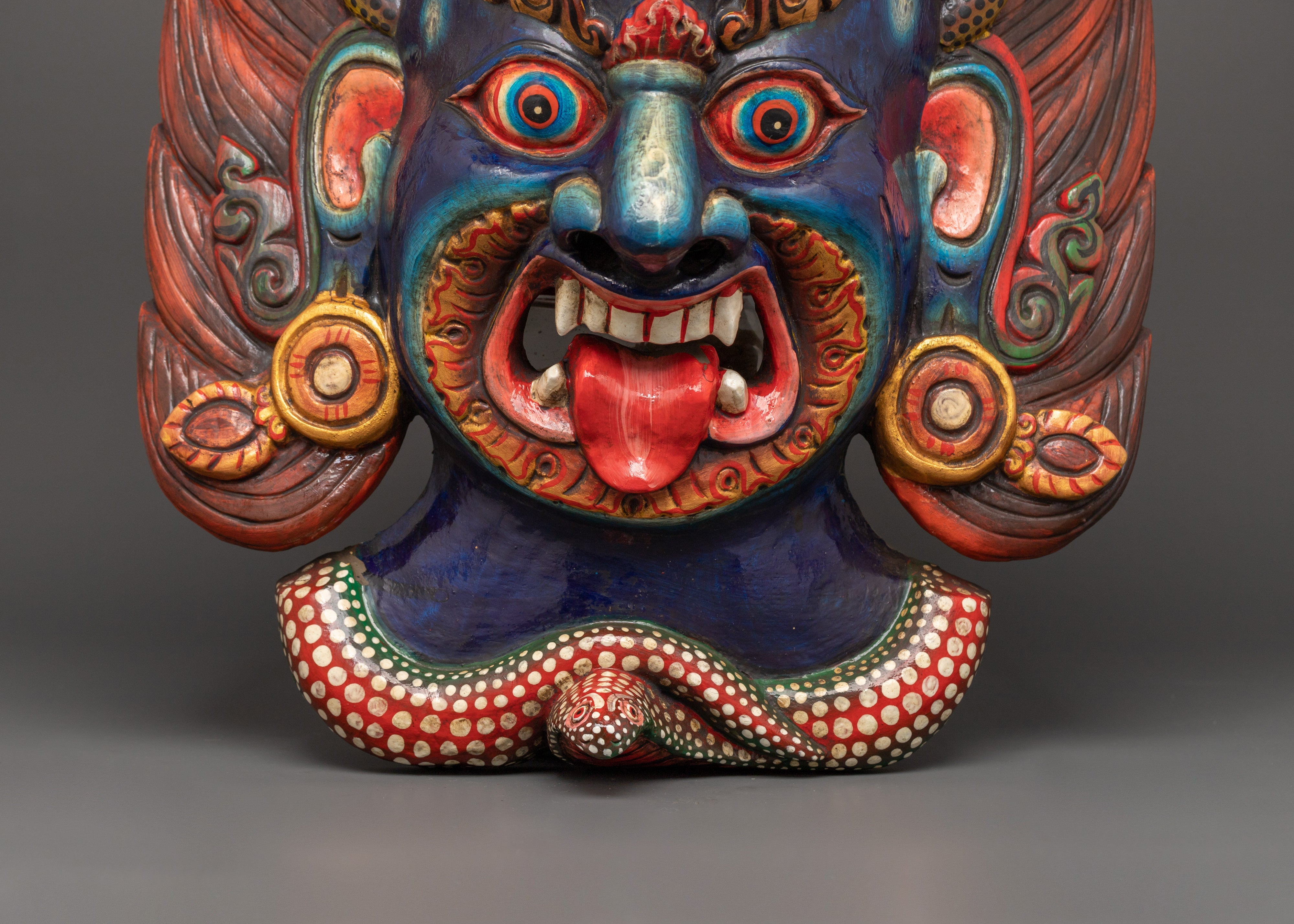 Bhairav Wall Hanging Mask | Traditional Handcrafted Art for Your Home or Sacred Space