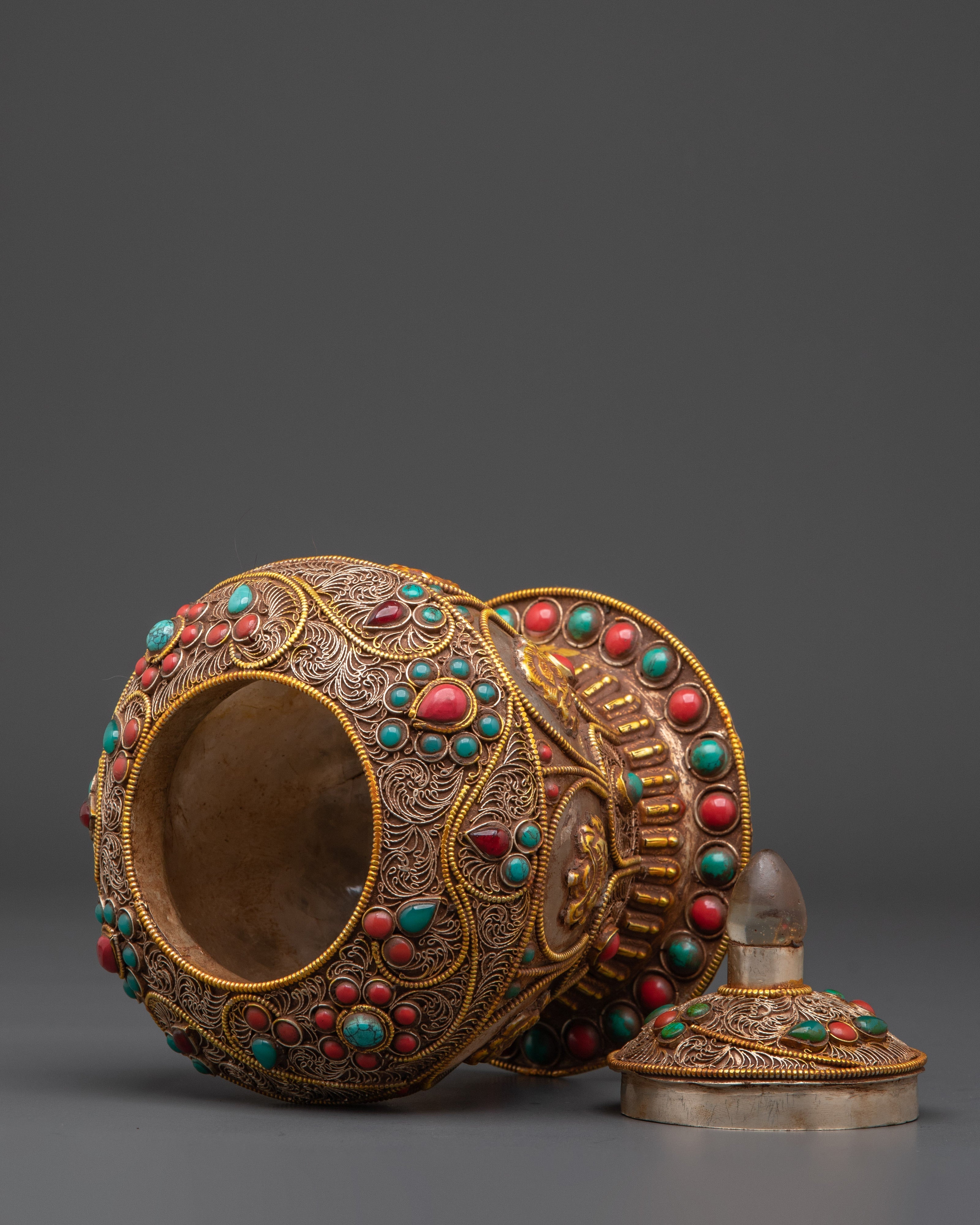 Sacred Rice Pot with 8 Auspicious Symbols | Spiritual Home Decor