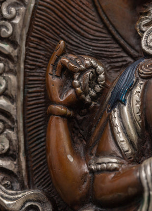 Chenrezig Oxidized Handmade Sculpture | Himalayan Sacred Shrine Artwork
