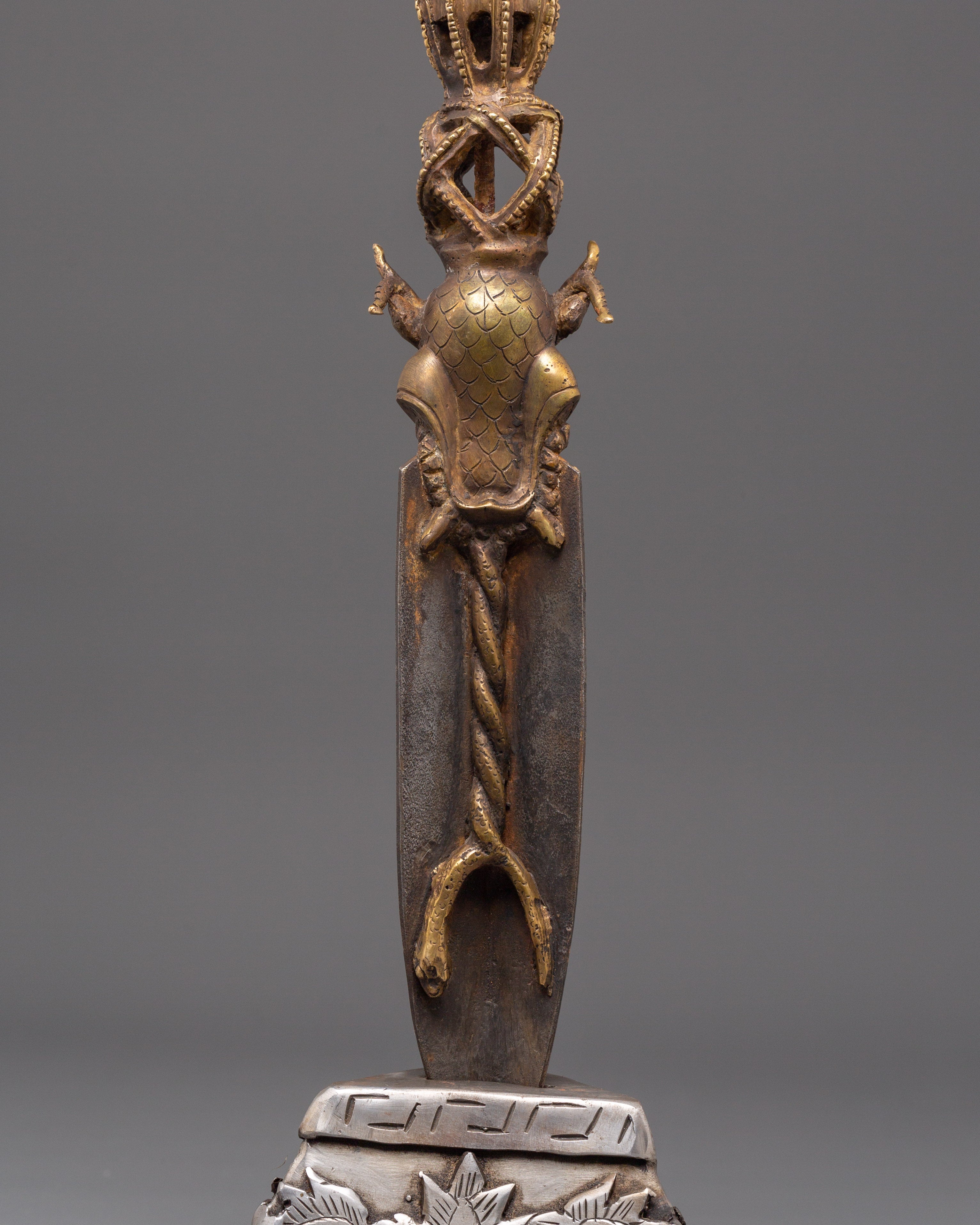 Sacred Buddhist Protective Phurba | Iron & Bronze Ritual Dagger