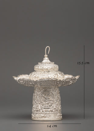 Tea Pot Buddhist Home Decor | Pure Silver Decorative Teapot