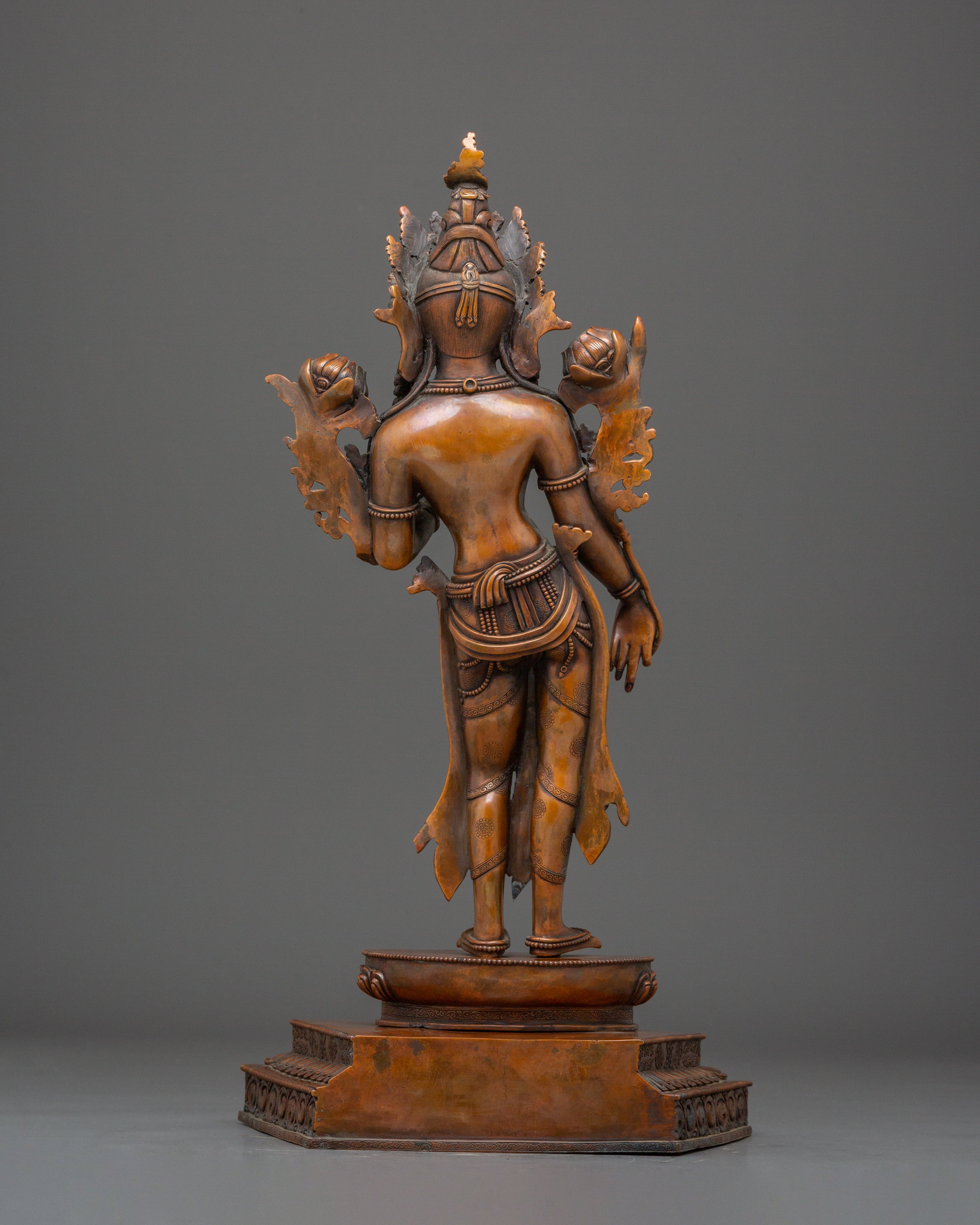 Sacred Mother of Liberation Standing Green Tara Statue | Mother of All Buddhas