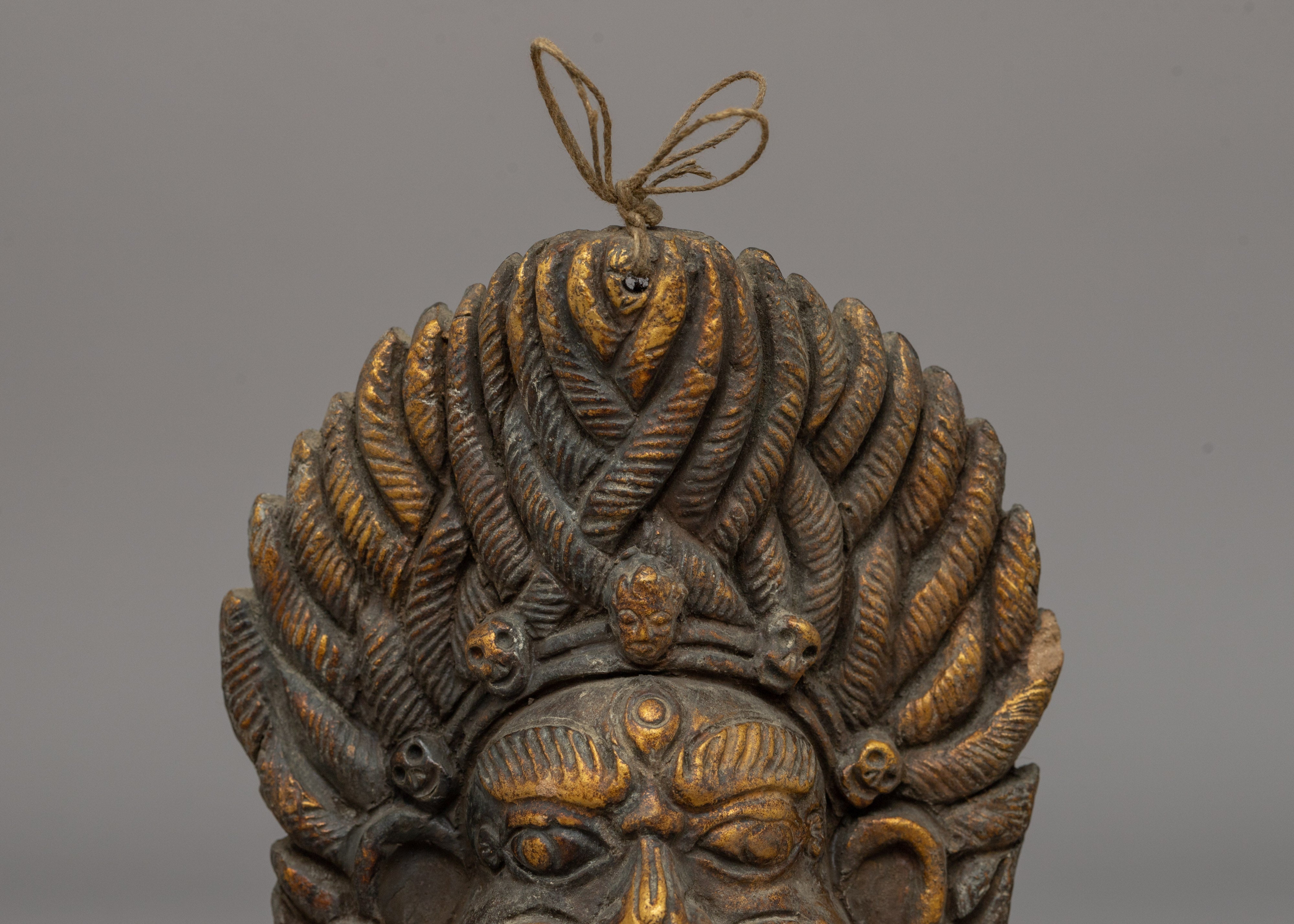 Handcrafted Buddhist Wrathful Deity Mask | A Tantric Protector