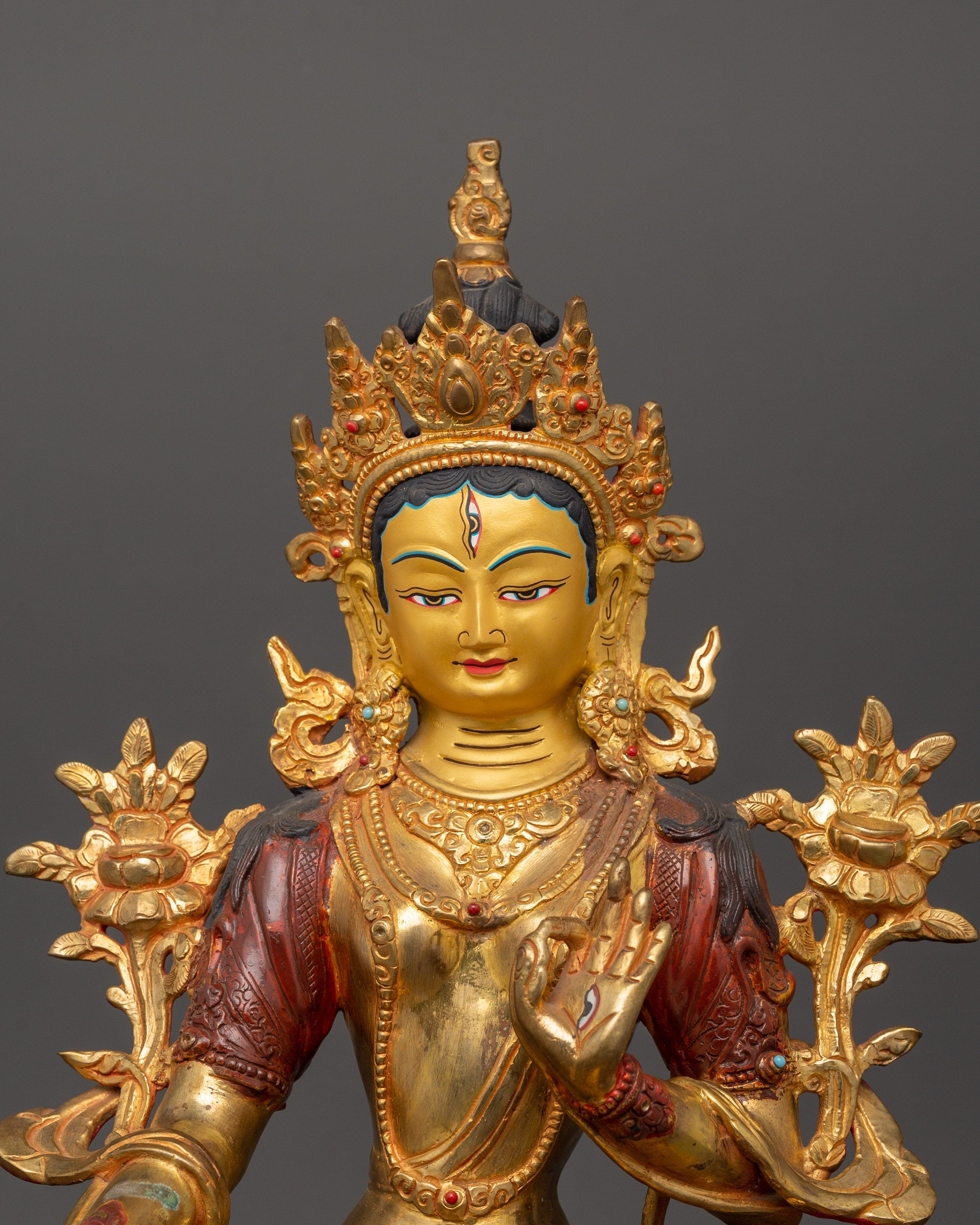 White Tara Tibetan Healing Deity Statue | Swift Action & Compassion Goddess