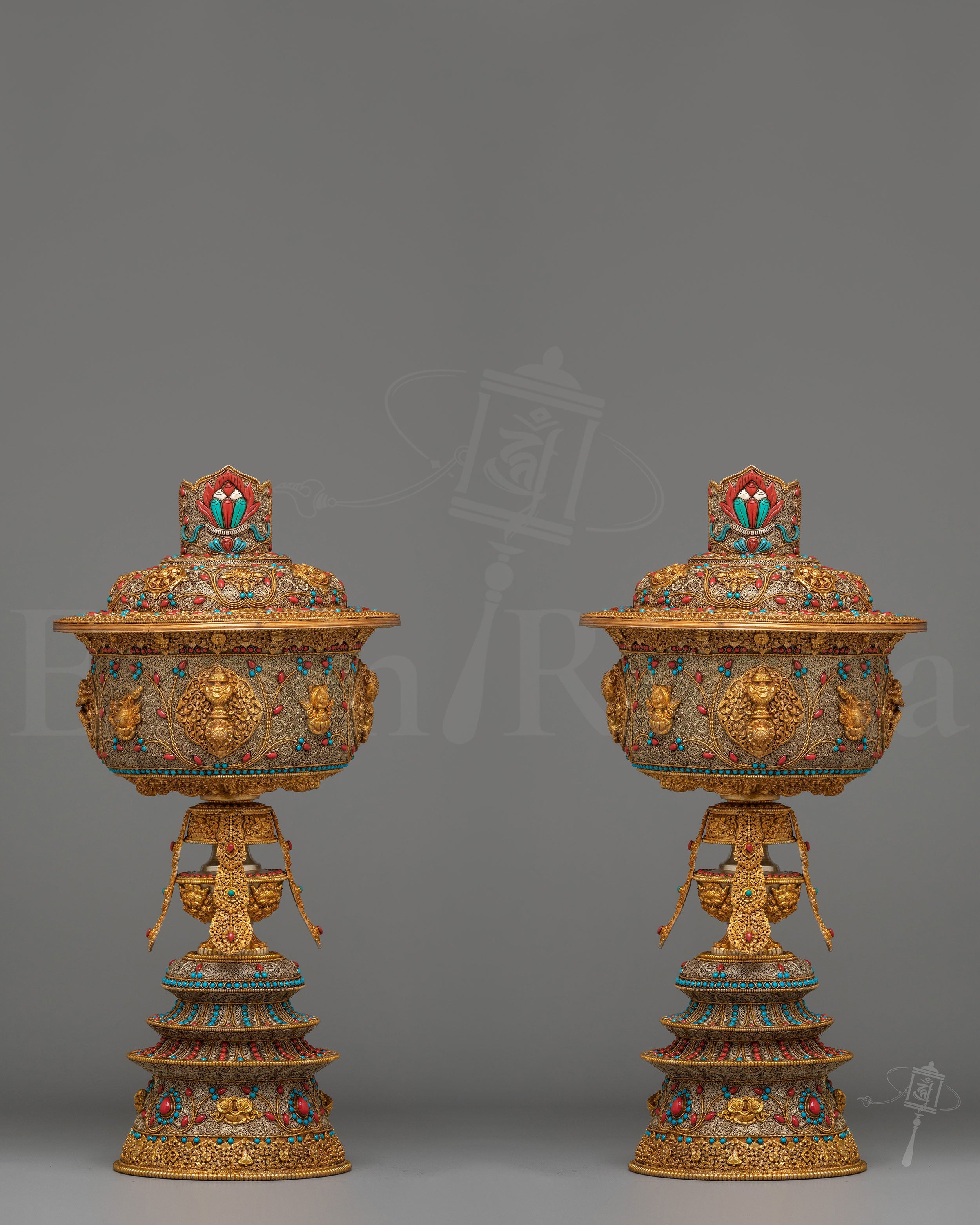 Traditional Himalayan Butter Lamp Set