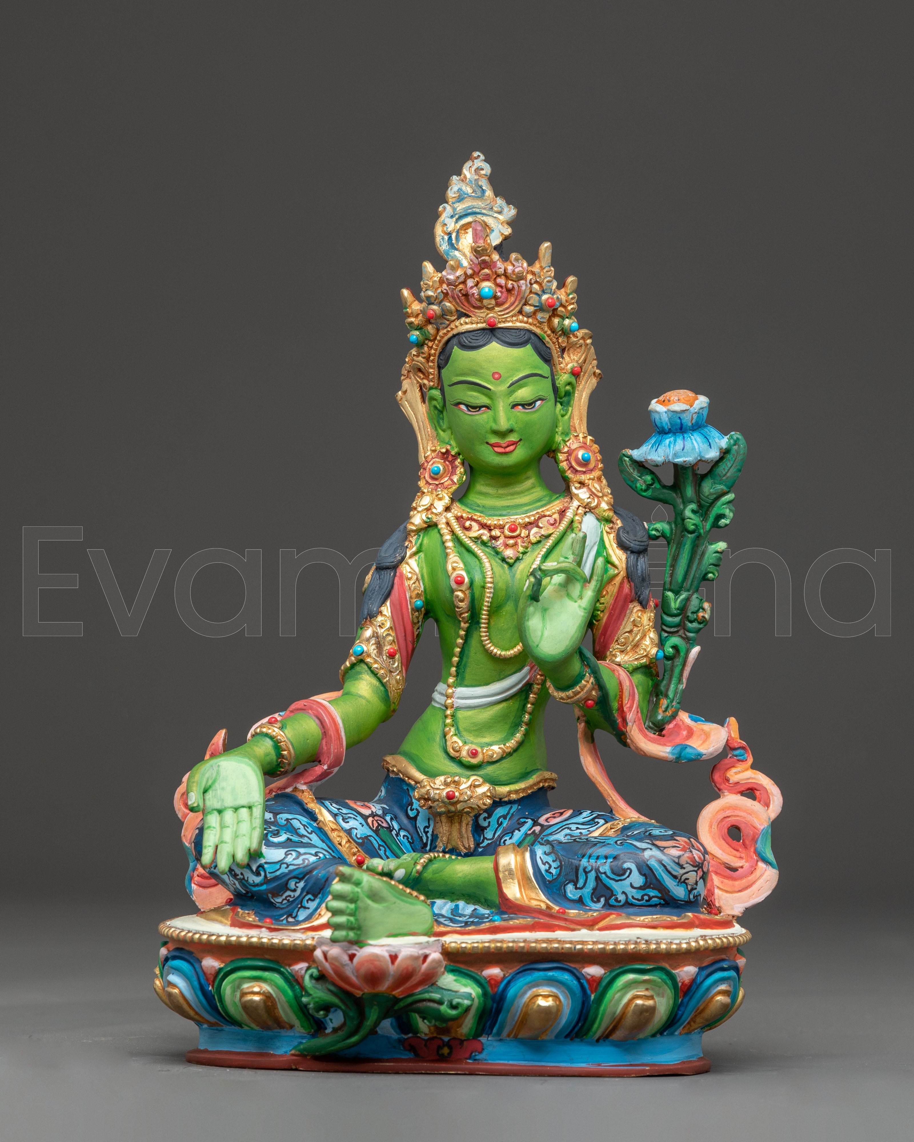 Handcrafted Green Tara Statue