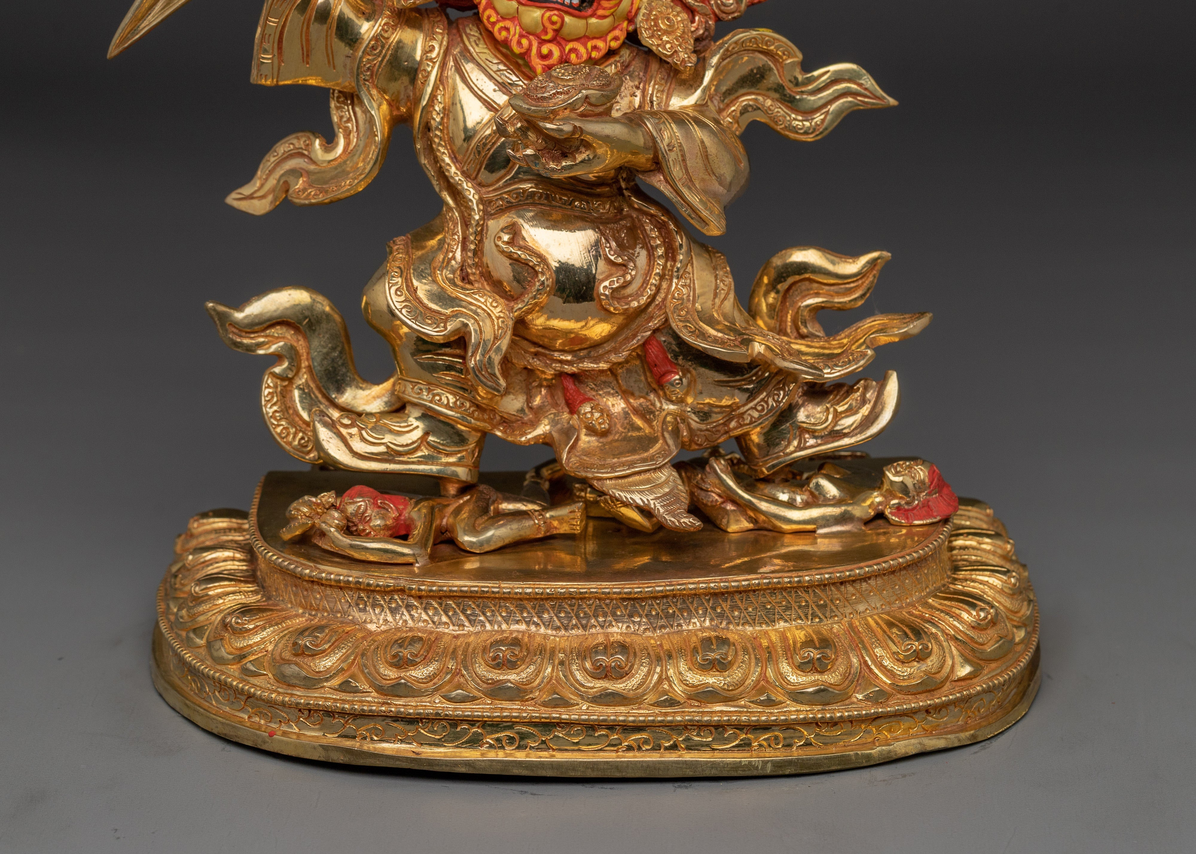 Golden Wrathful Mahakala Statue | Guardian of the Dharma
