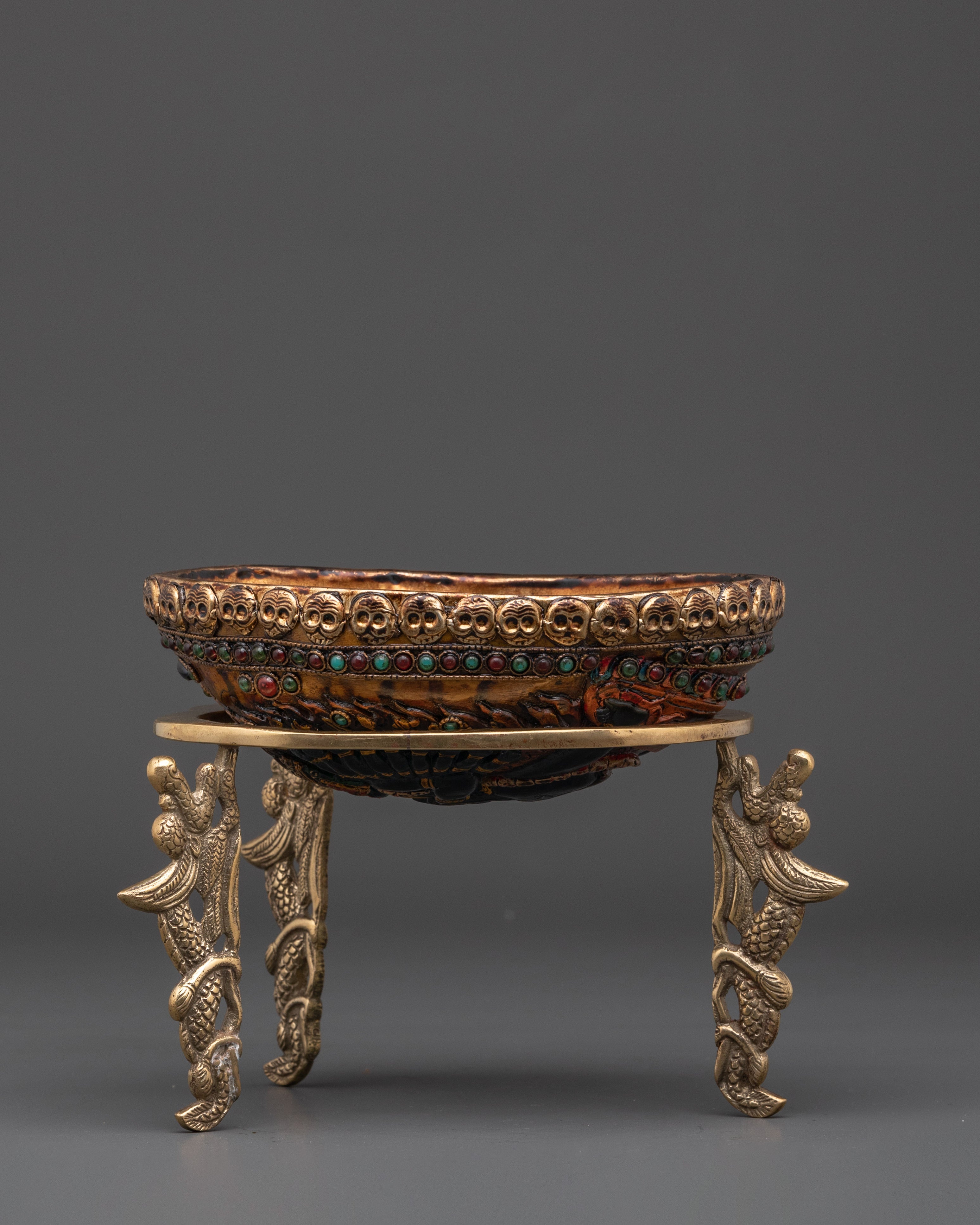 Buddhist Kapala Skull Cup | Tantric Ritual Offering Bowl