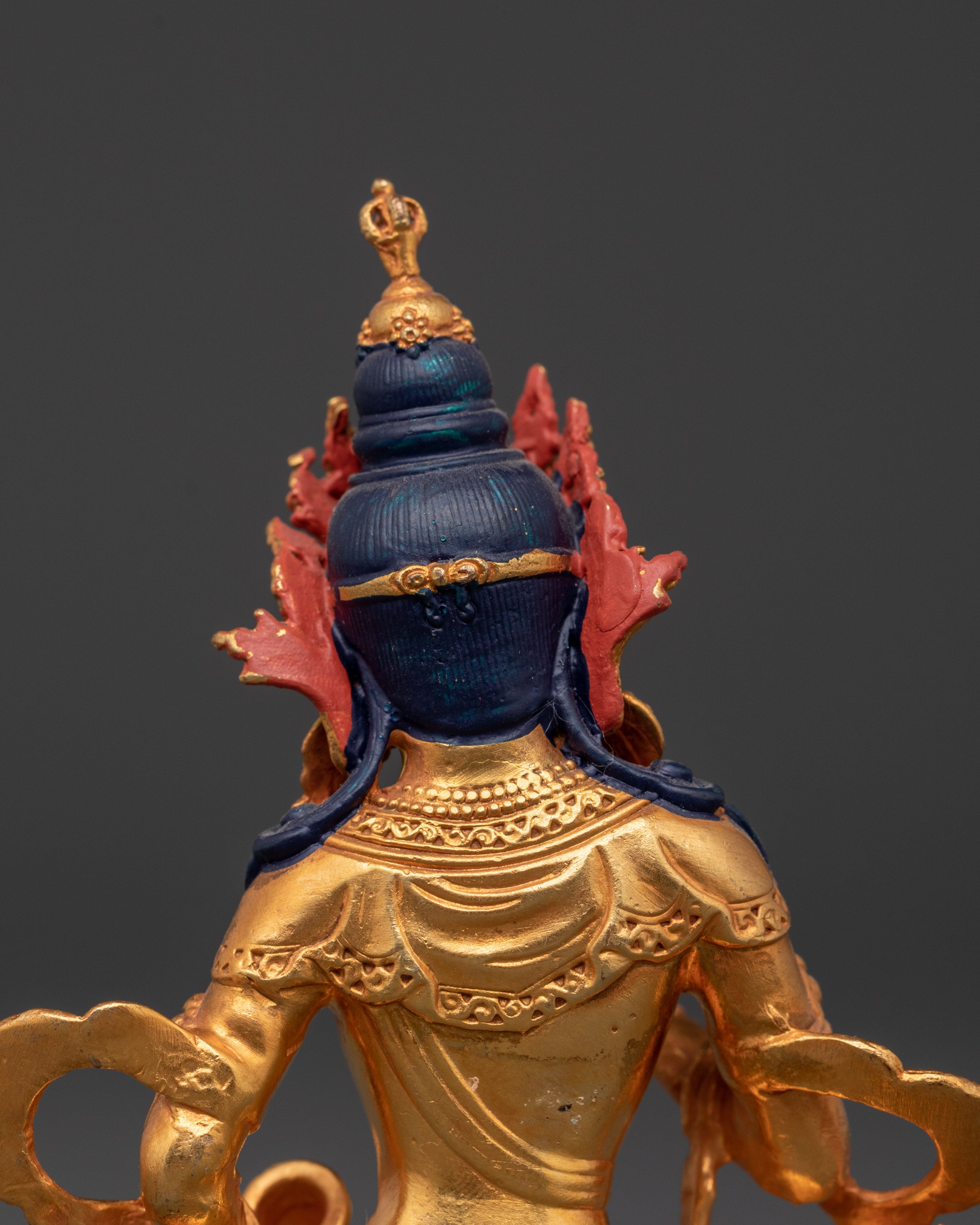 Vajrasattva Copper Sculpture | Gold-Plated Buddhist Deity Holding Vajra & Bell