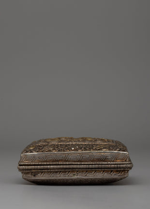 Handcrafted Bhutanese Style Silver Paan Box | Perfect for Sacred Ritual Storage