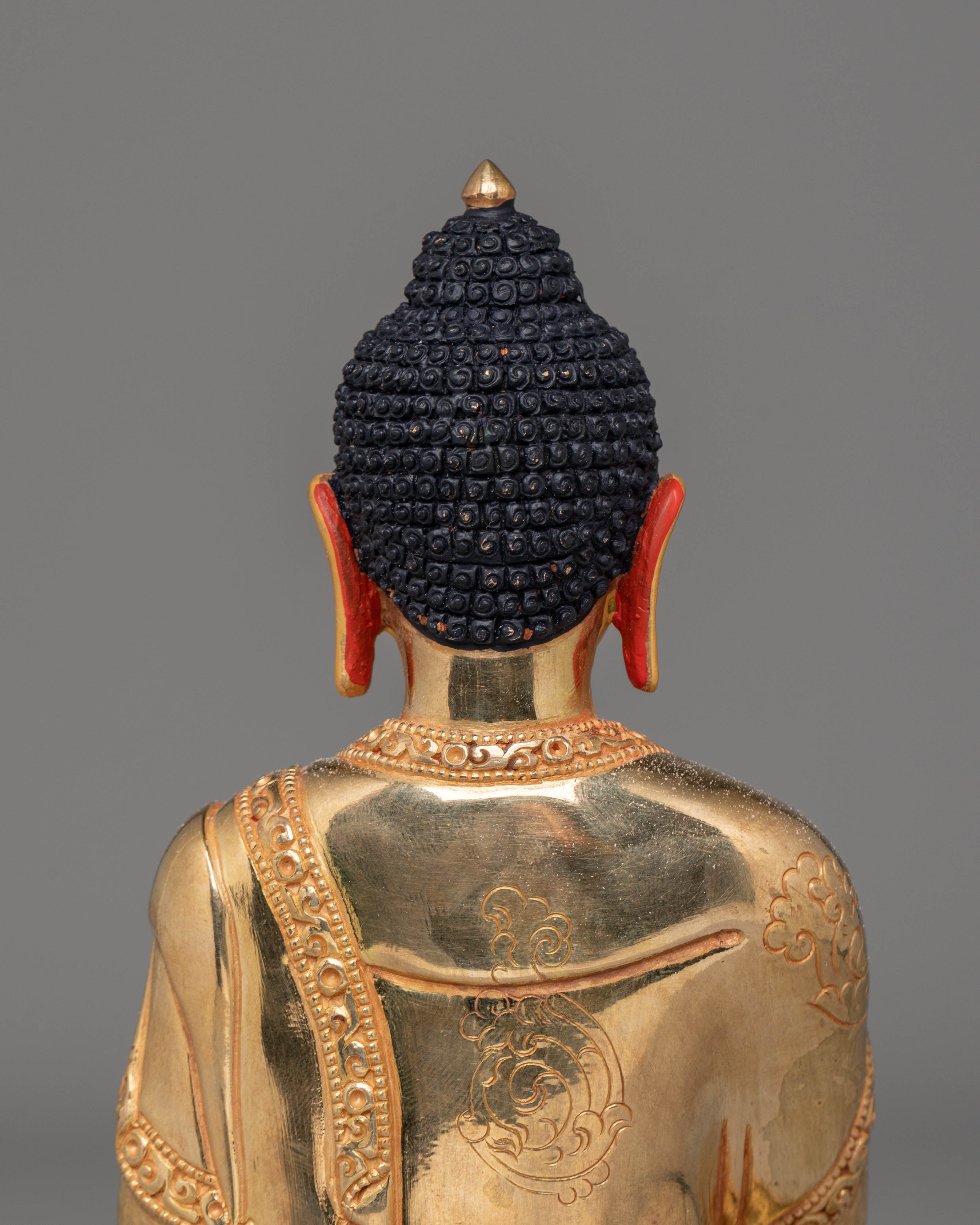 Shakyamuni Buddha Copper Statue for Decor | 24K Gold Plated Tibetan Art