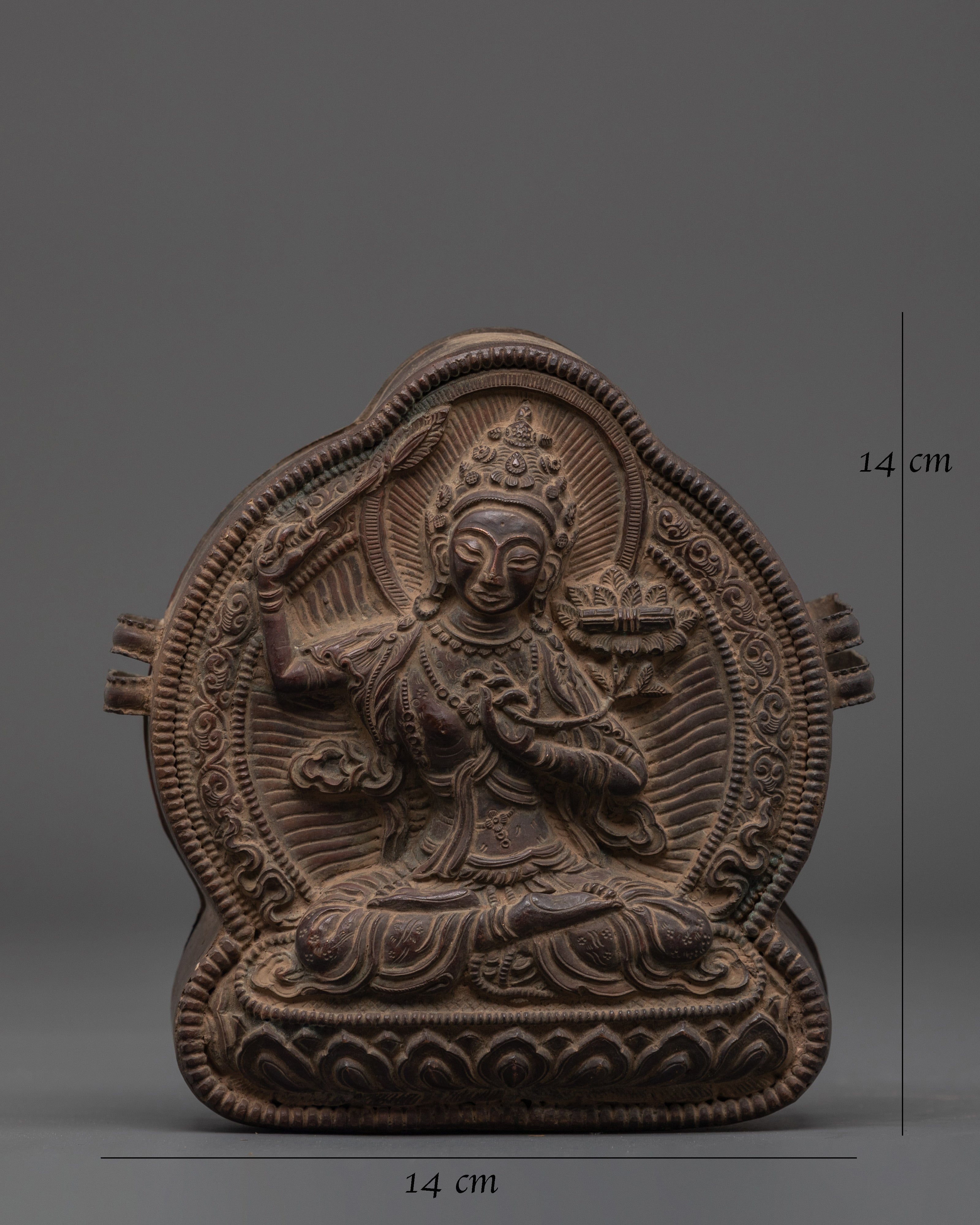 Wisdom Deity Prayer Ghau Box | Tibetan Copper Amulet Shrine