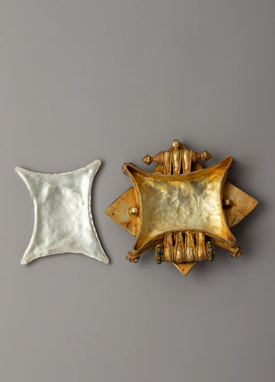 Gold-Plated Tibetan Ghau Locket | Sacred Buddhist Prayer Amulet
