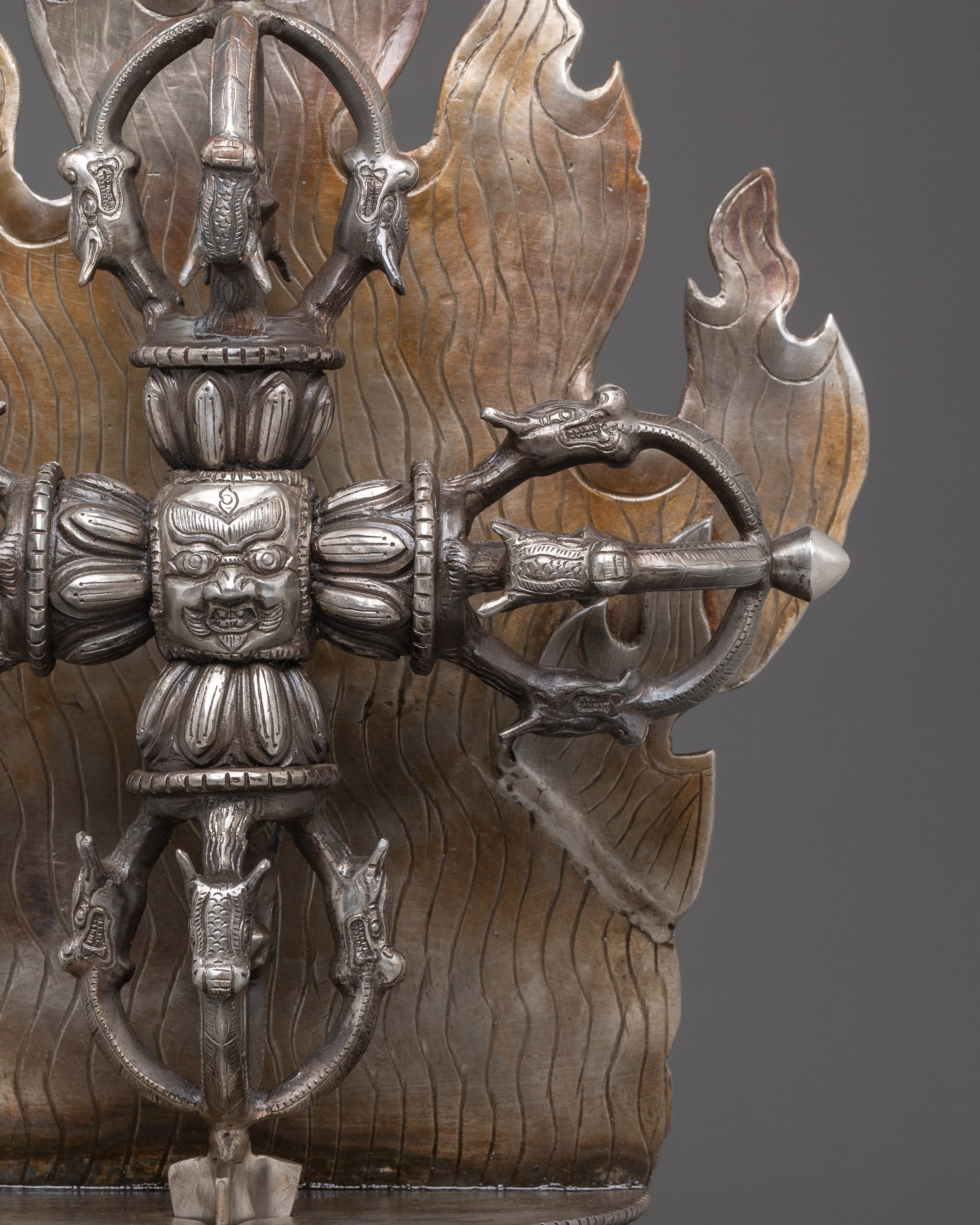 Sacred Tibetan Bishwo Vajra | Powerful Ironwork with Turquoise & Coral Stones