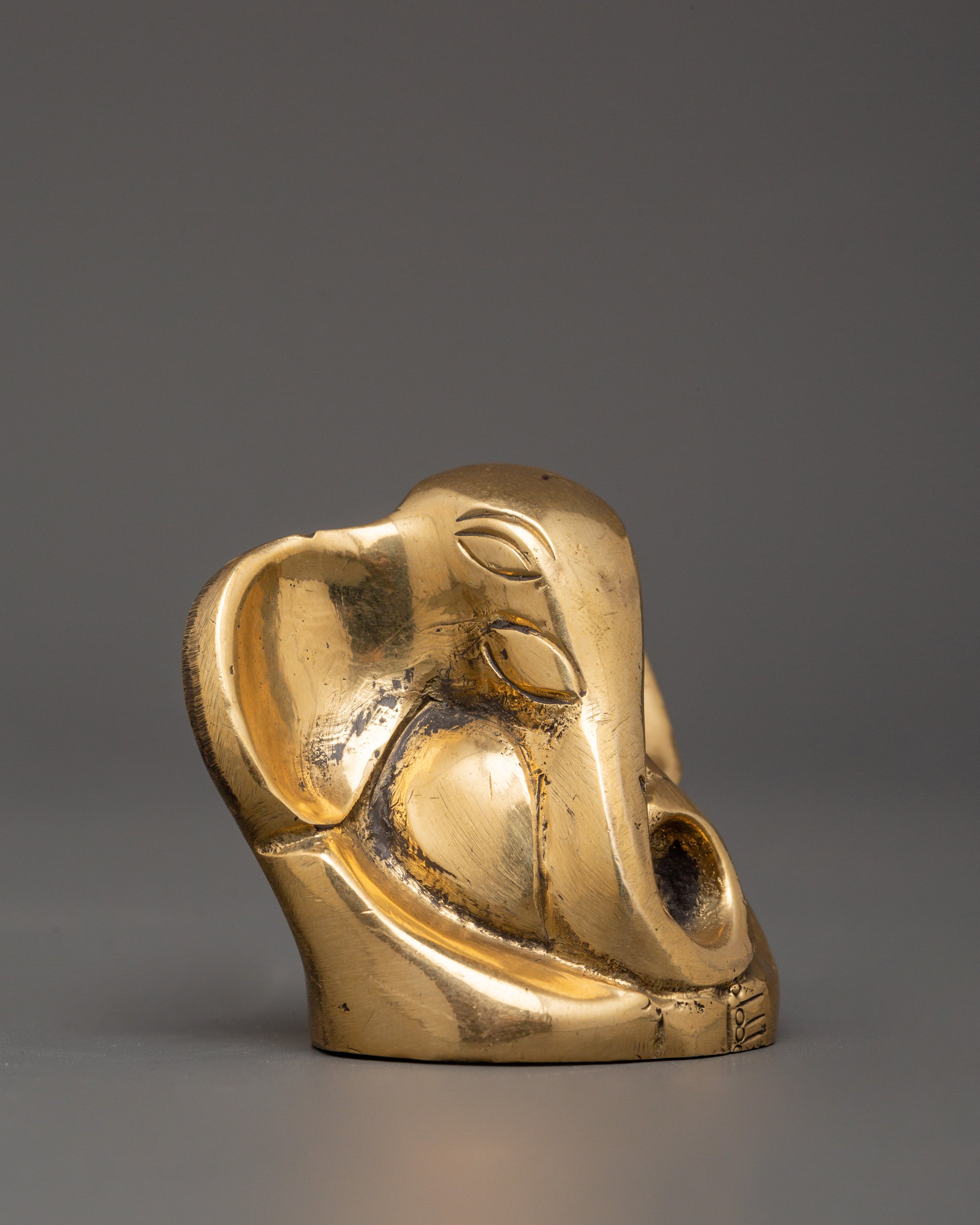 Hindu Elephant God Idol | Brass Ganesha Statue, Spiritual Sculpture