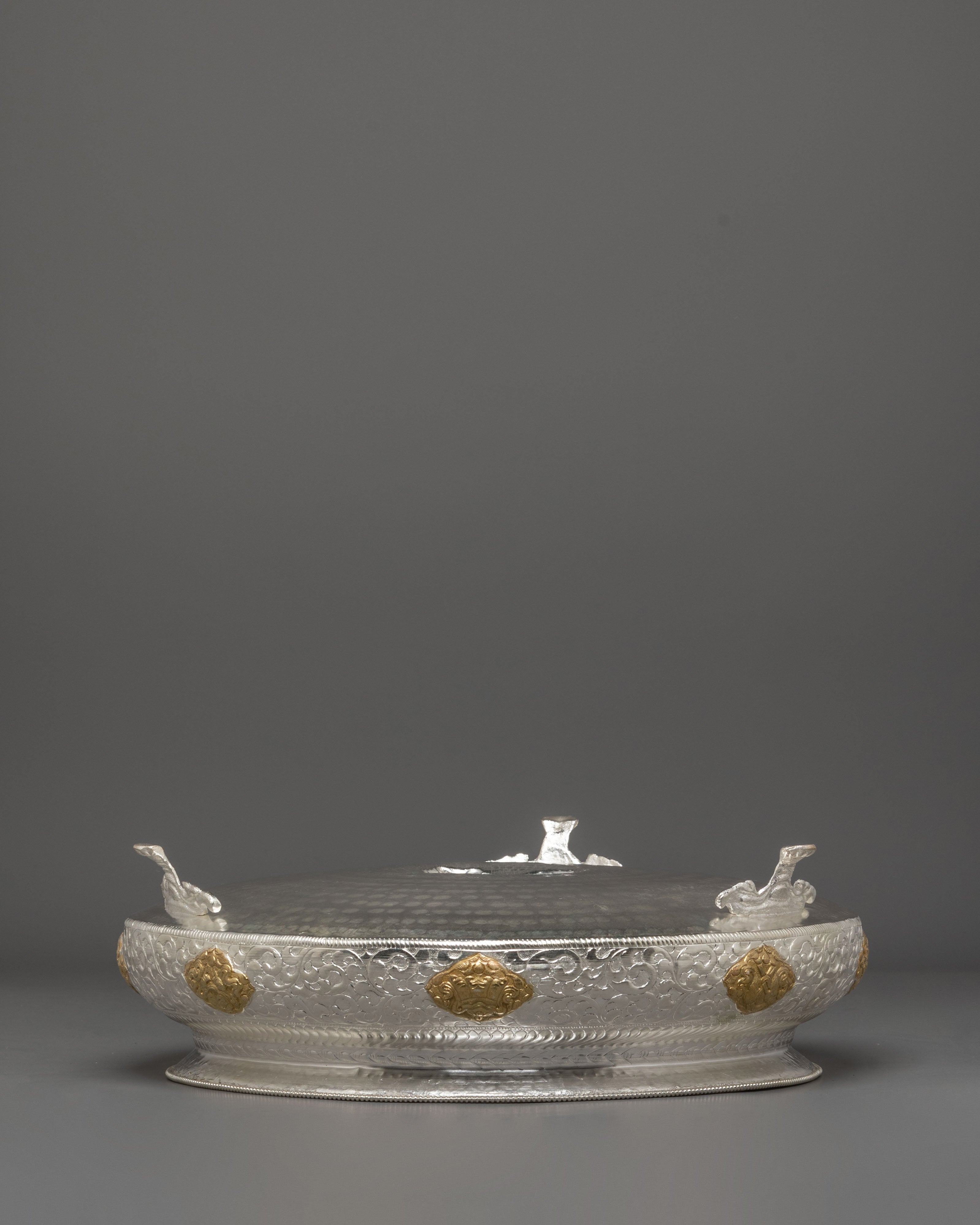 Handmade Spiritual Urli Bowl | Sacred Decorative Vessel with Vishva Vajra Design