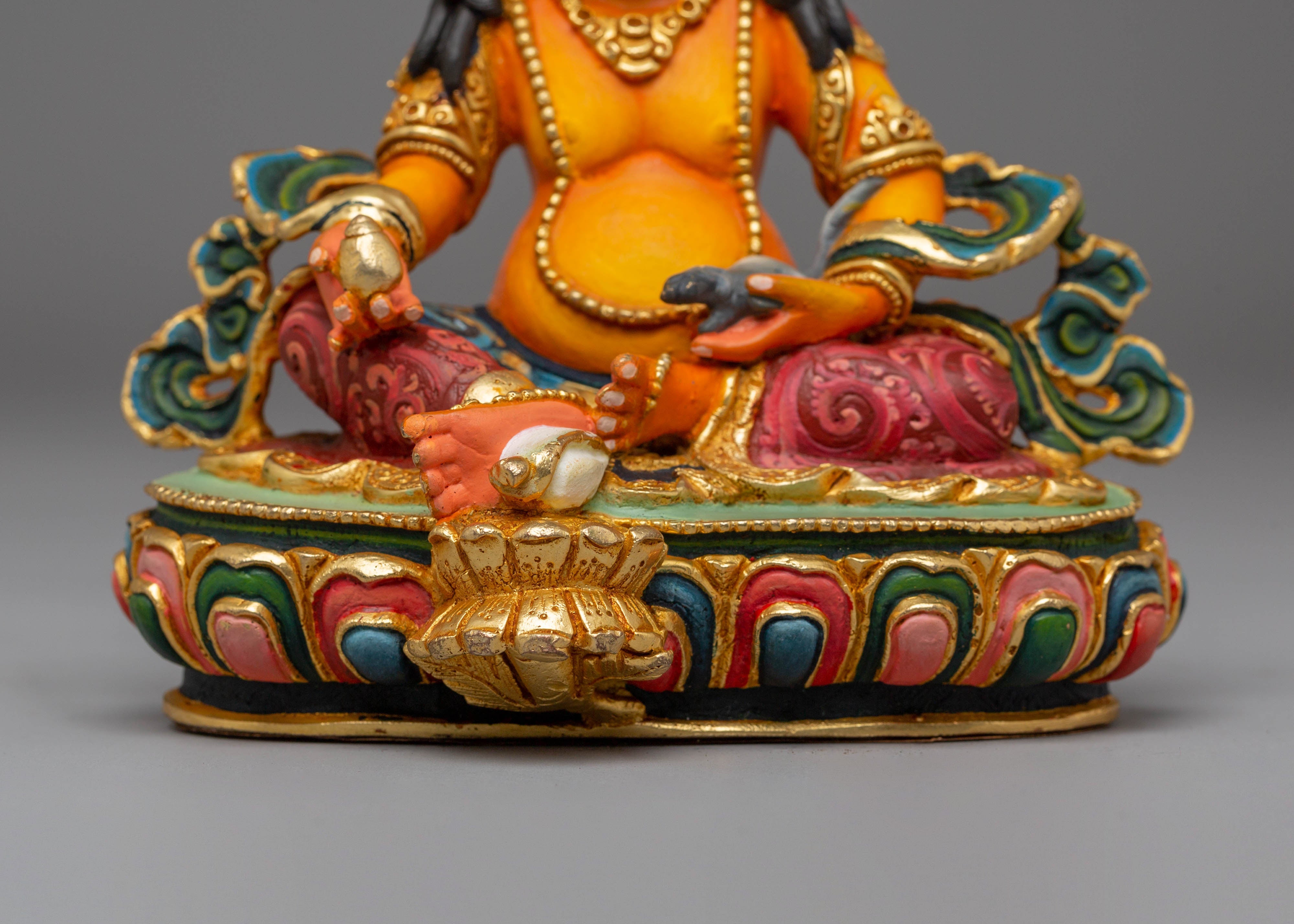 Handcrafted Copper Statue of Dzambhala for Altar and Decor