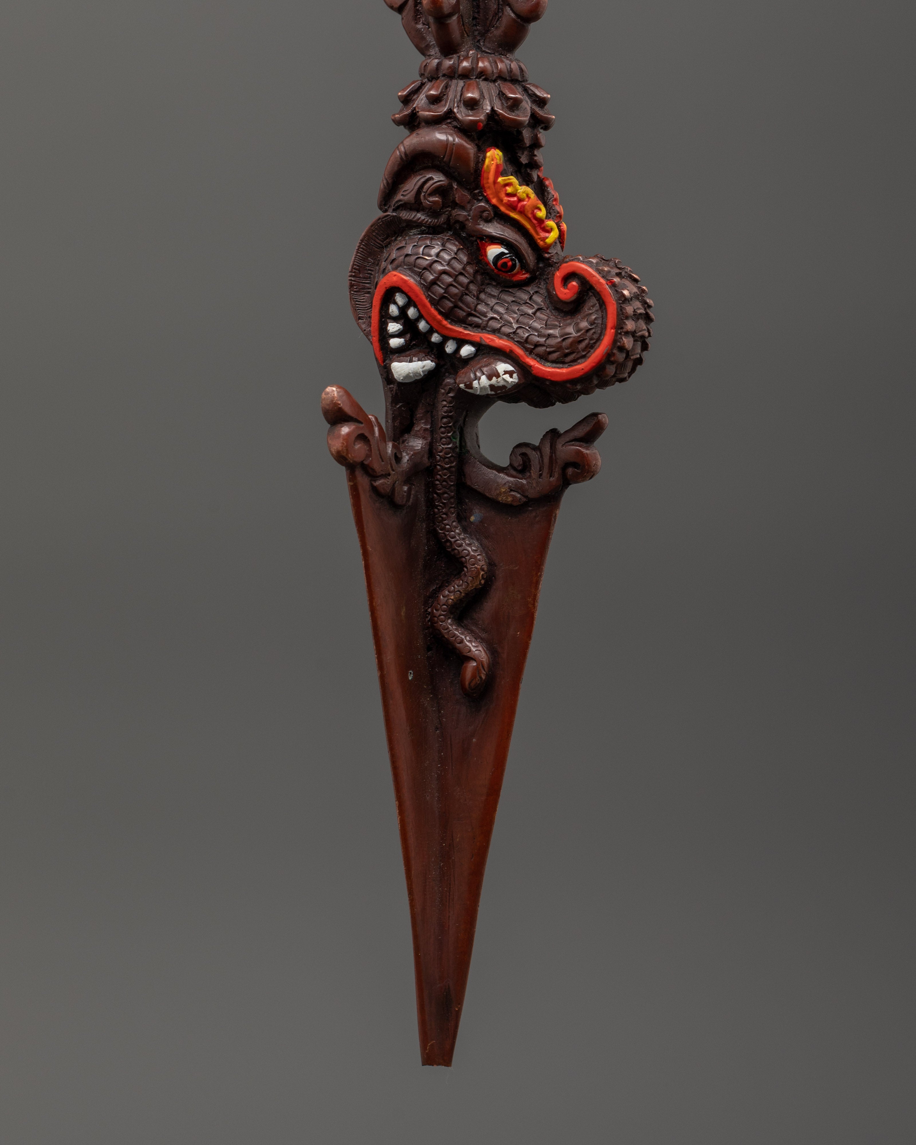 Oxidized Copper Phurba Dagger | Tibetan Ritual Tool of Protection