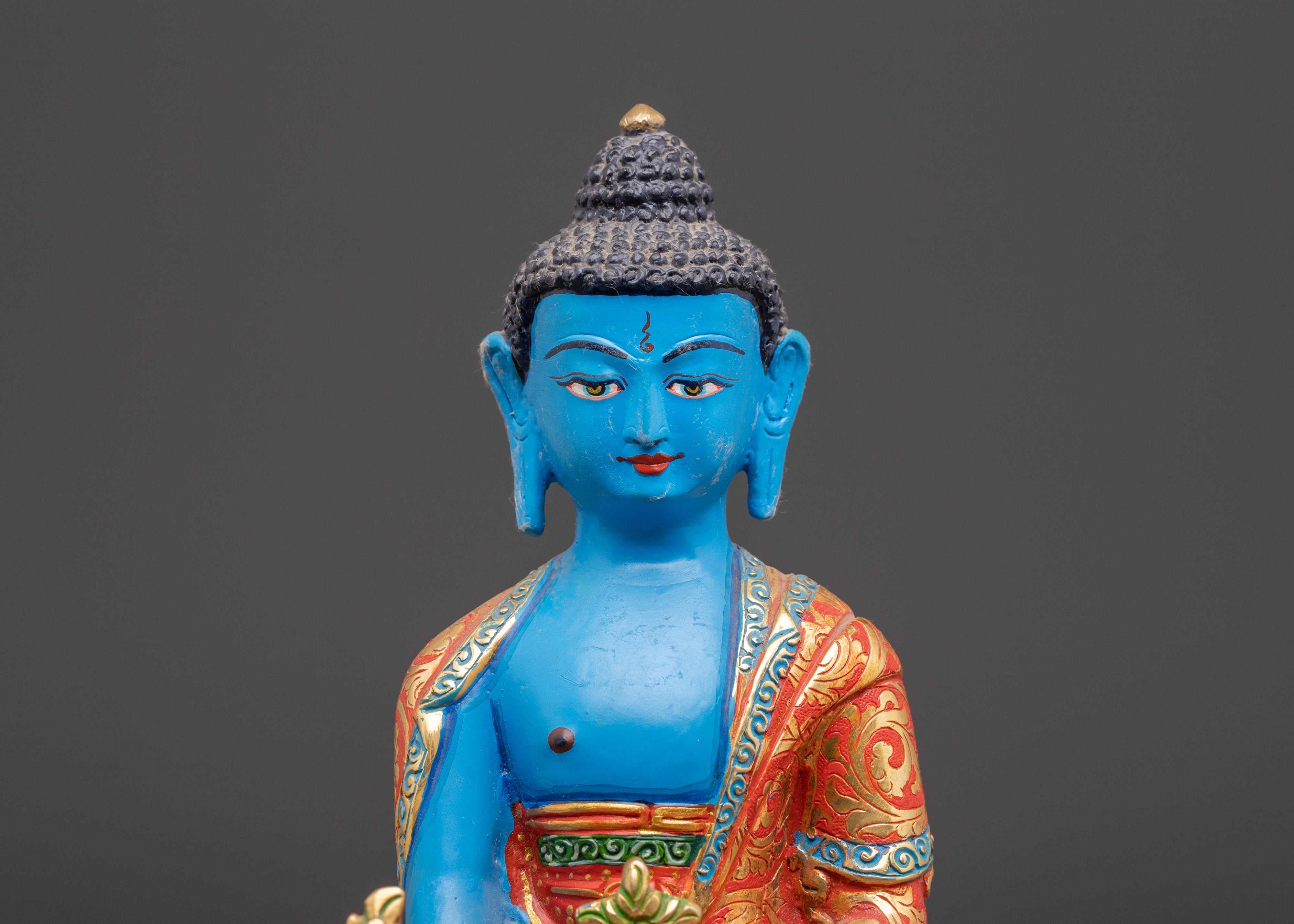Handcrafted Medicine Buddha Sculpture | Tibetan Healing Statue