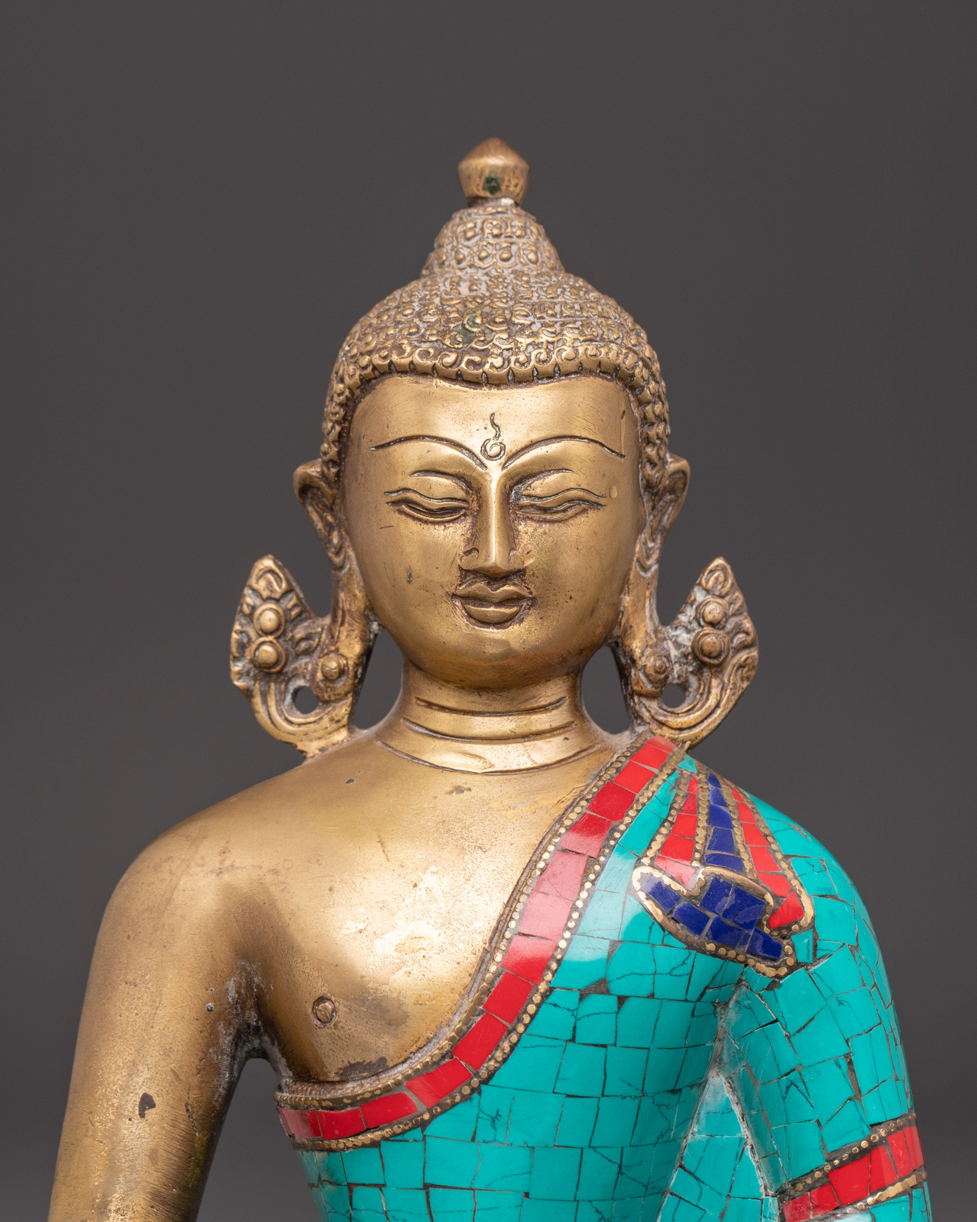 Sacred Buddha Shakyamuni Himalayan Statue | Brass Shakyamuni Buddha Art