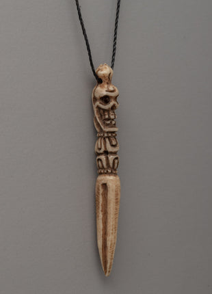 Hand-Carved Buffalo Bone Buddhist Locket | Traditional Tibetan Unique Artisan Jewelry