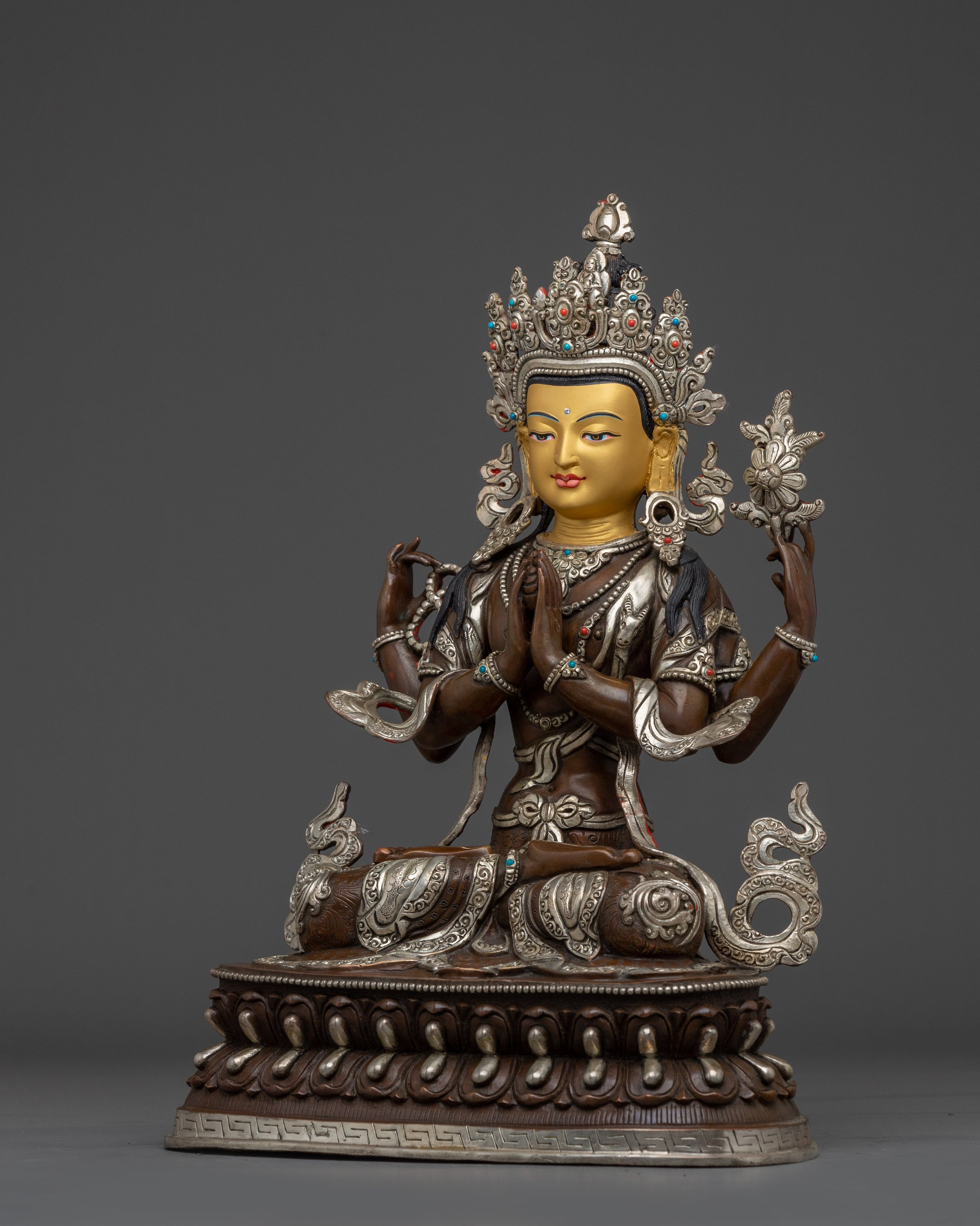 Religious Statue of Chenrezig | Protector and Healer in Tibetan Buddhism