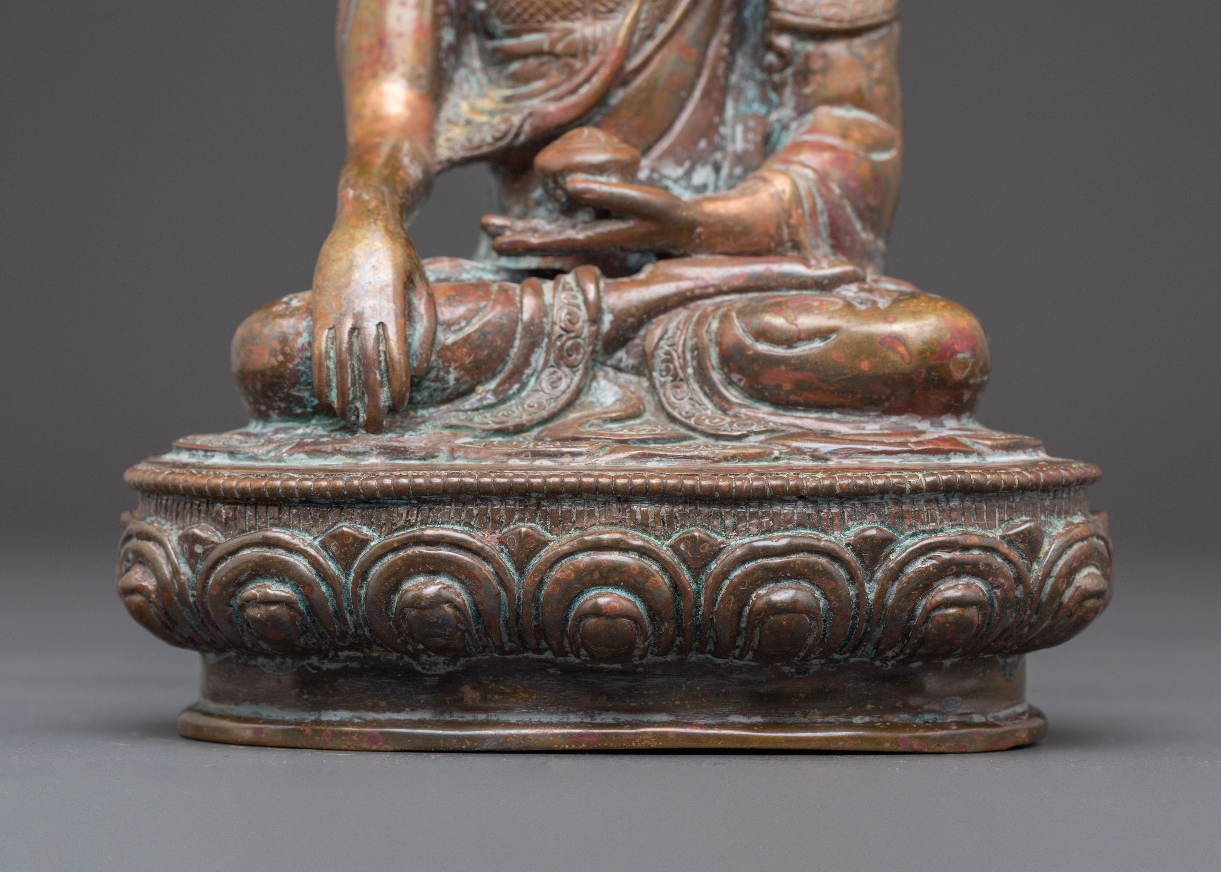 Sacred Statue of Buddha Shakyamuni | Copper Buddhist Sculpture
