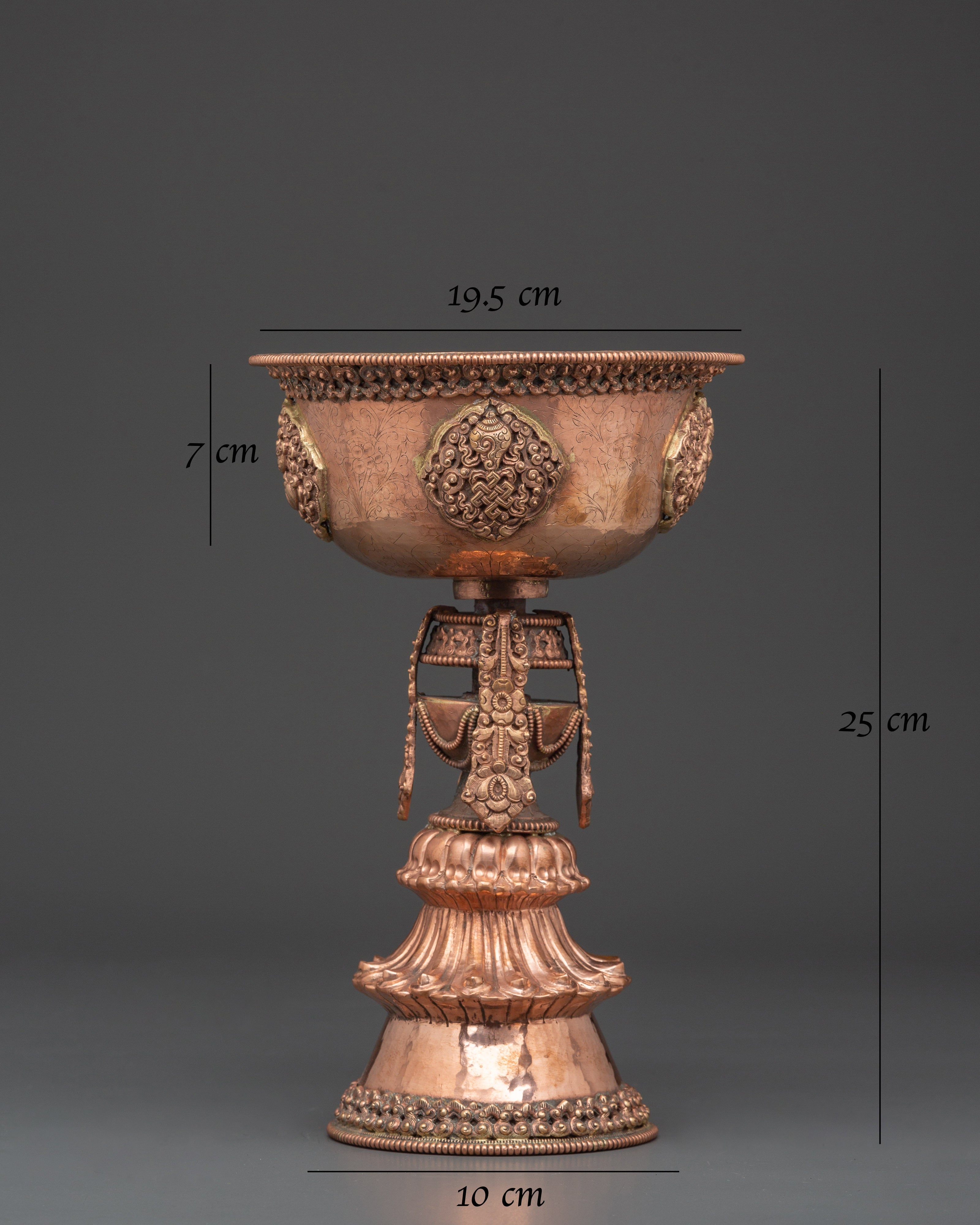 Tibetan Buddhist Butter Lamp Set | Handcrafted Copper Offering Lights