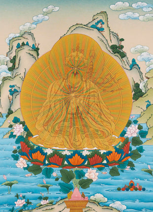 Guru Rinpoche (Padmasambhava)  | Guru Rainbow Body | Tibetan Buddhist Thangka
