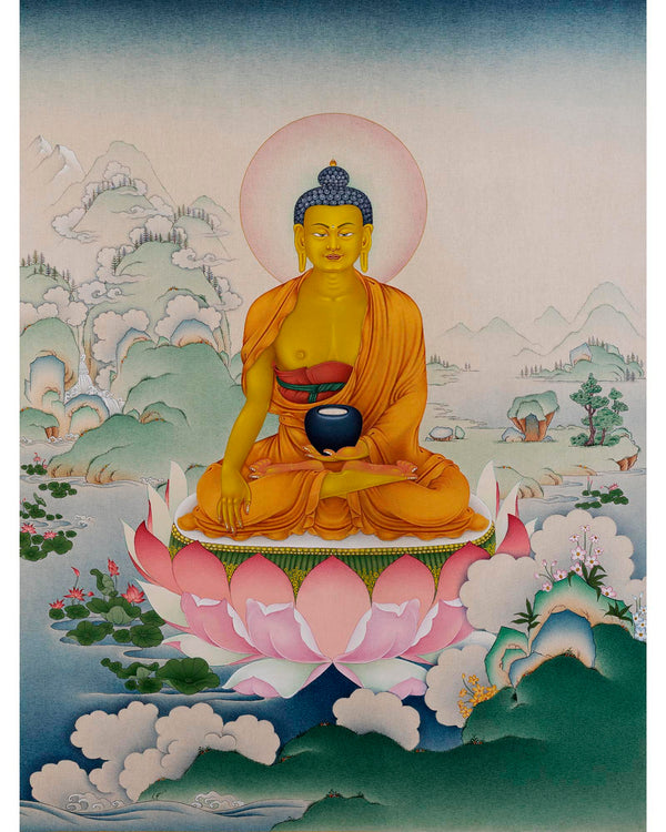 Shakyamuni Thangka | Traditional Buddha Painting