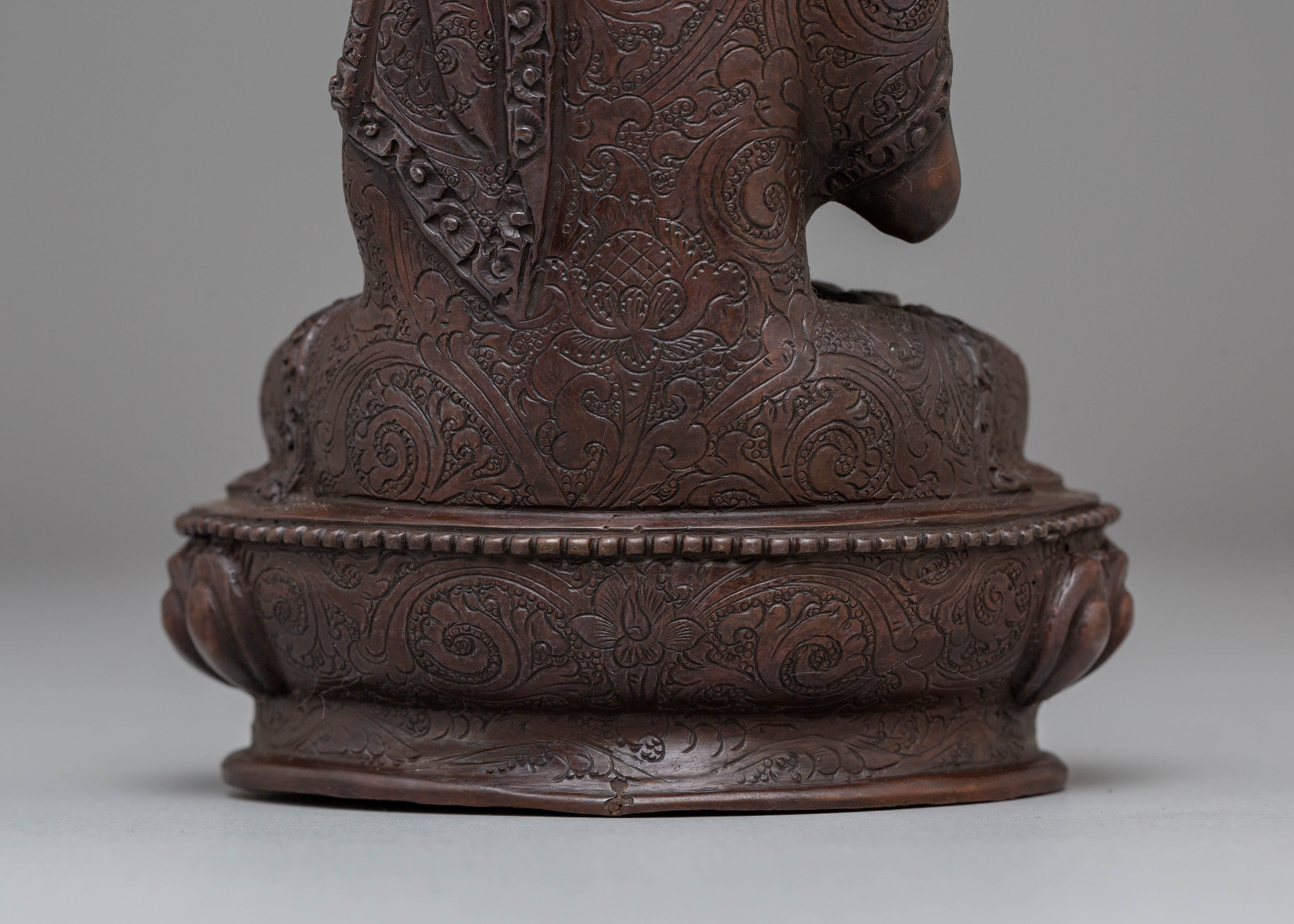 Sacred Amogasiddhi Buddha Altar Statue | Tibetan Buddhist Sculpture