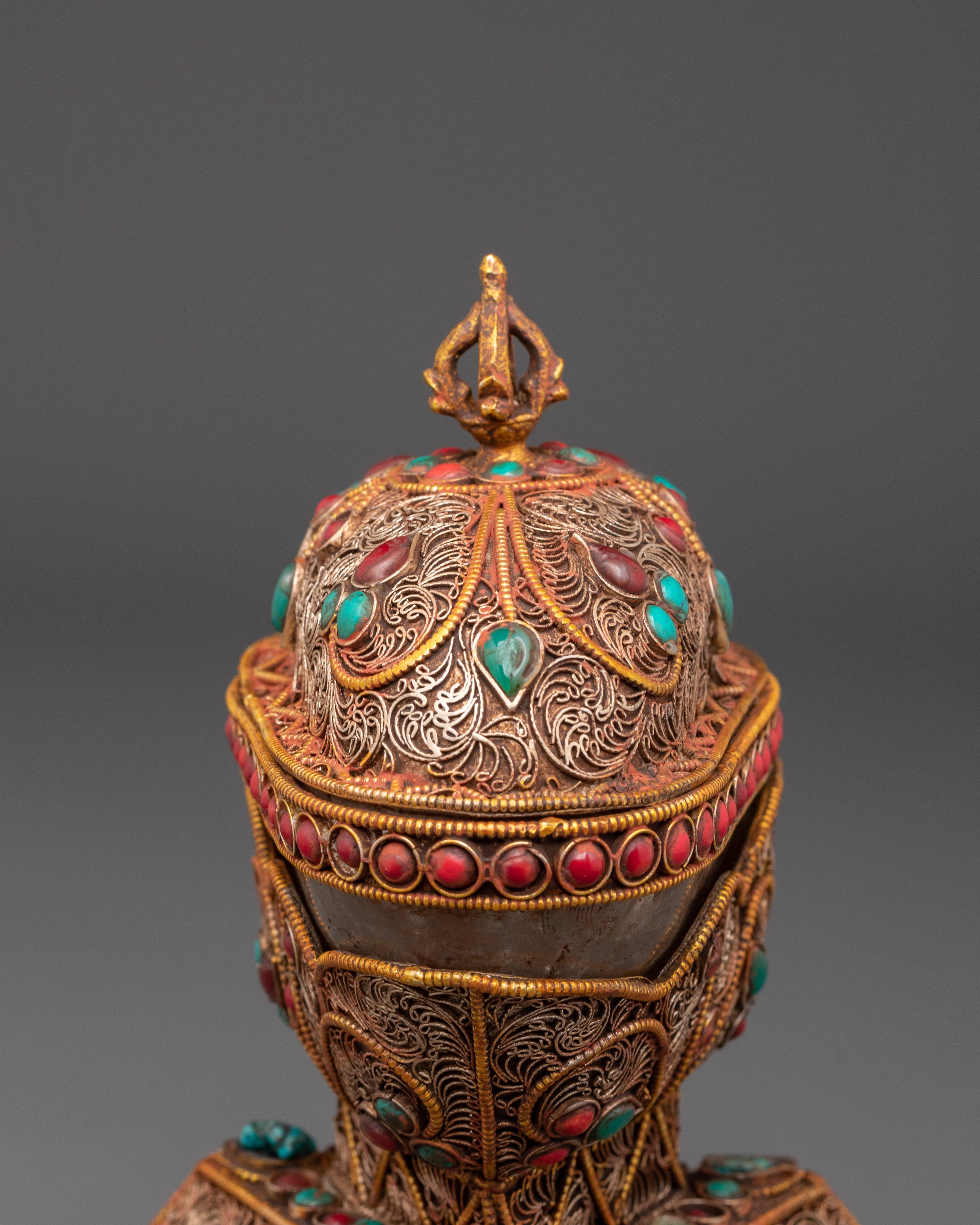 Spiritual Kapala Offering Cup | Handcrafted Buddhist Ritual Vessel