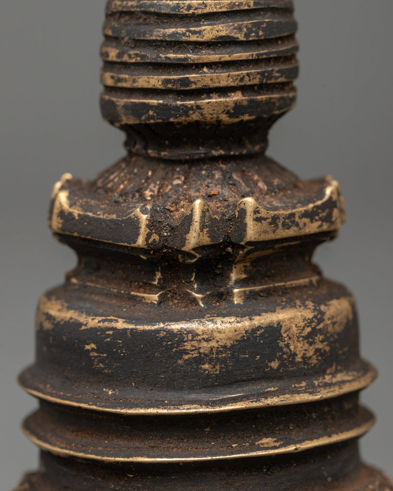 Antique Copper Stupa | Symbol of Enlightenment