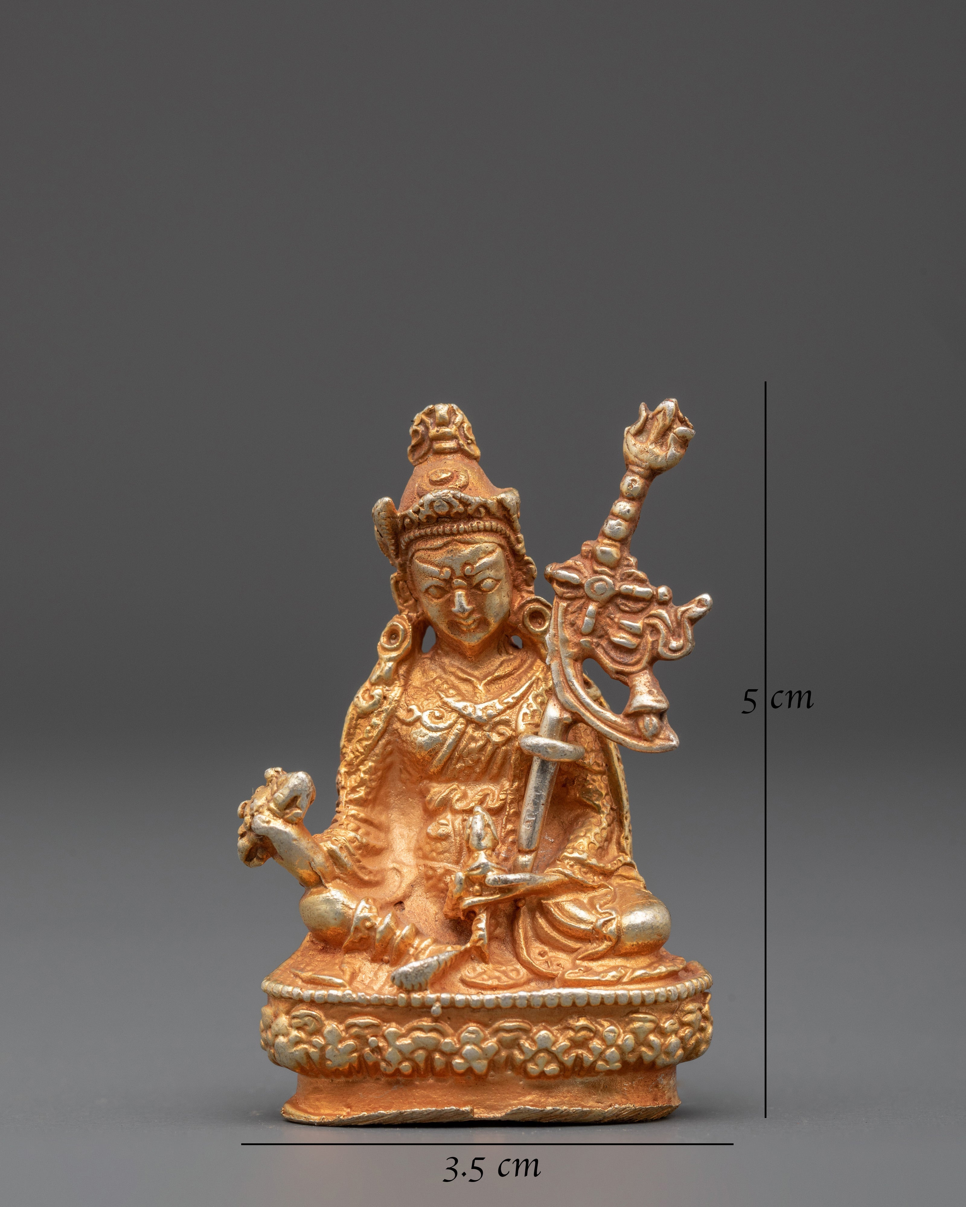 Guru Rinpoche Gold Plated Statue | Buddhist deity statue