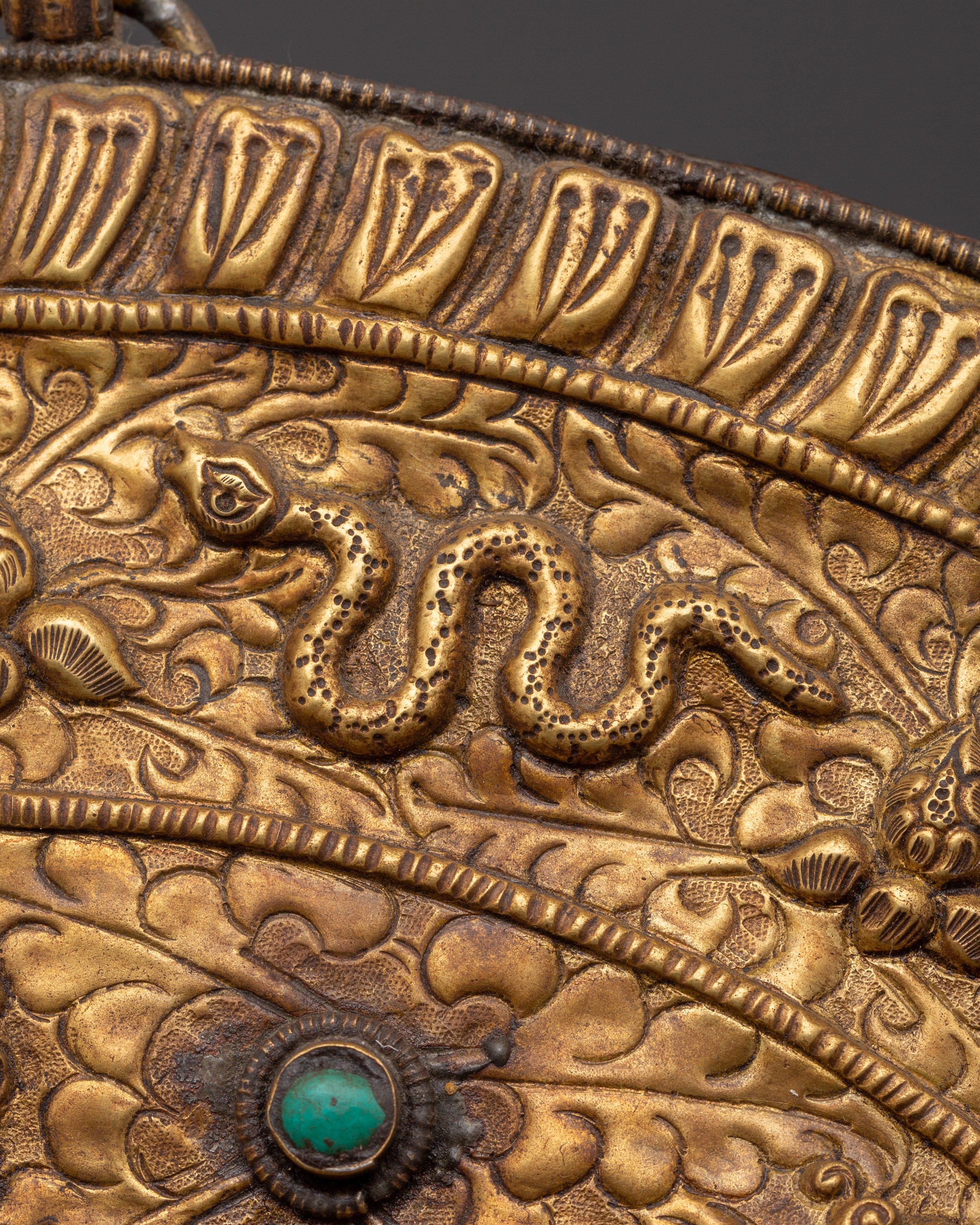 Traditional Tibetan Wall Hanging | Brass Sacred Artwork with Tibetan Symbols
