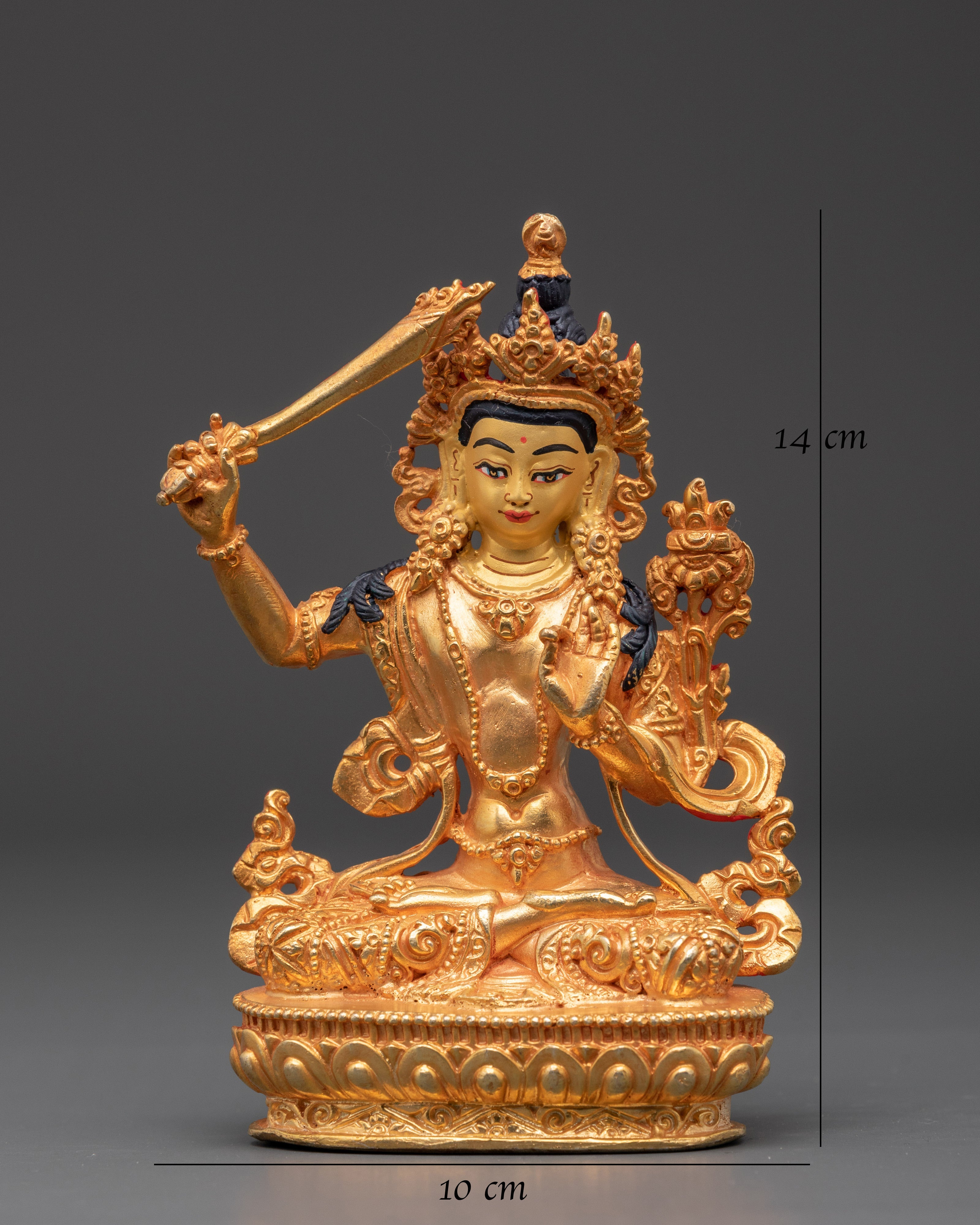 Manjushri Wisdom Deity Sculpture | Tibetan Buddhist Statue for Enlightenment