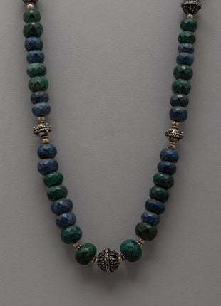 White Metal Necklace Featuring Gemstones | Beautiful Handcrafted Design
