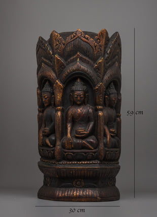 Handcrafted Shakyamuni Buddha Bodhi Wood Statue | A Sacred Buddhist Sculpture