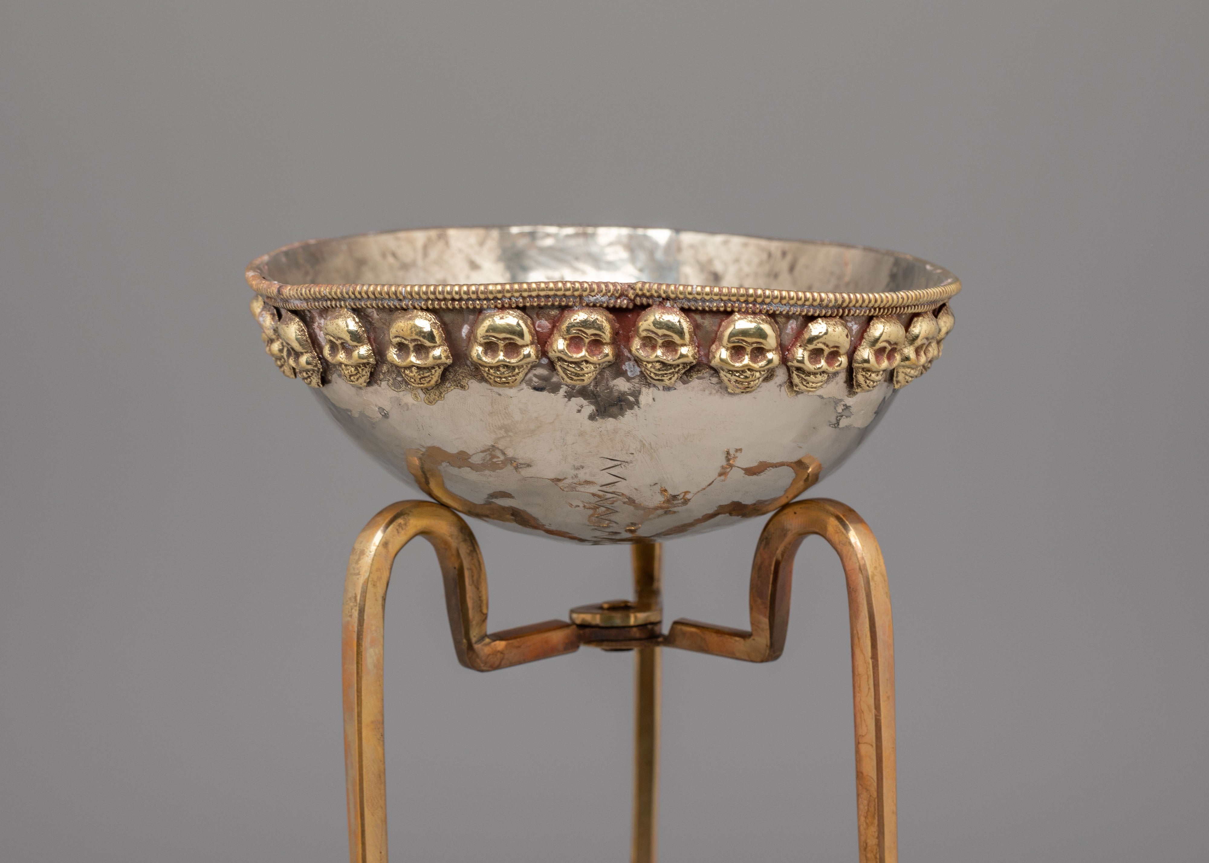 Buddhist Altar Kapala With Stand | Skull Cup for Tantric Rituals