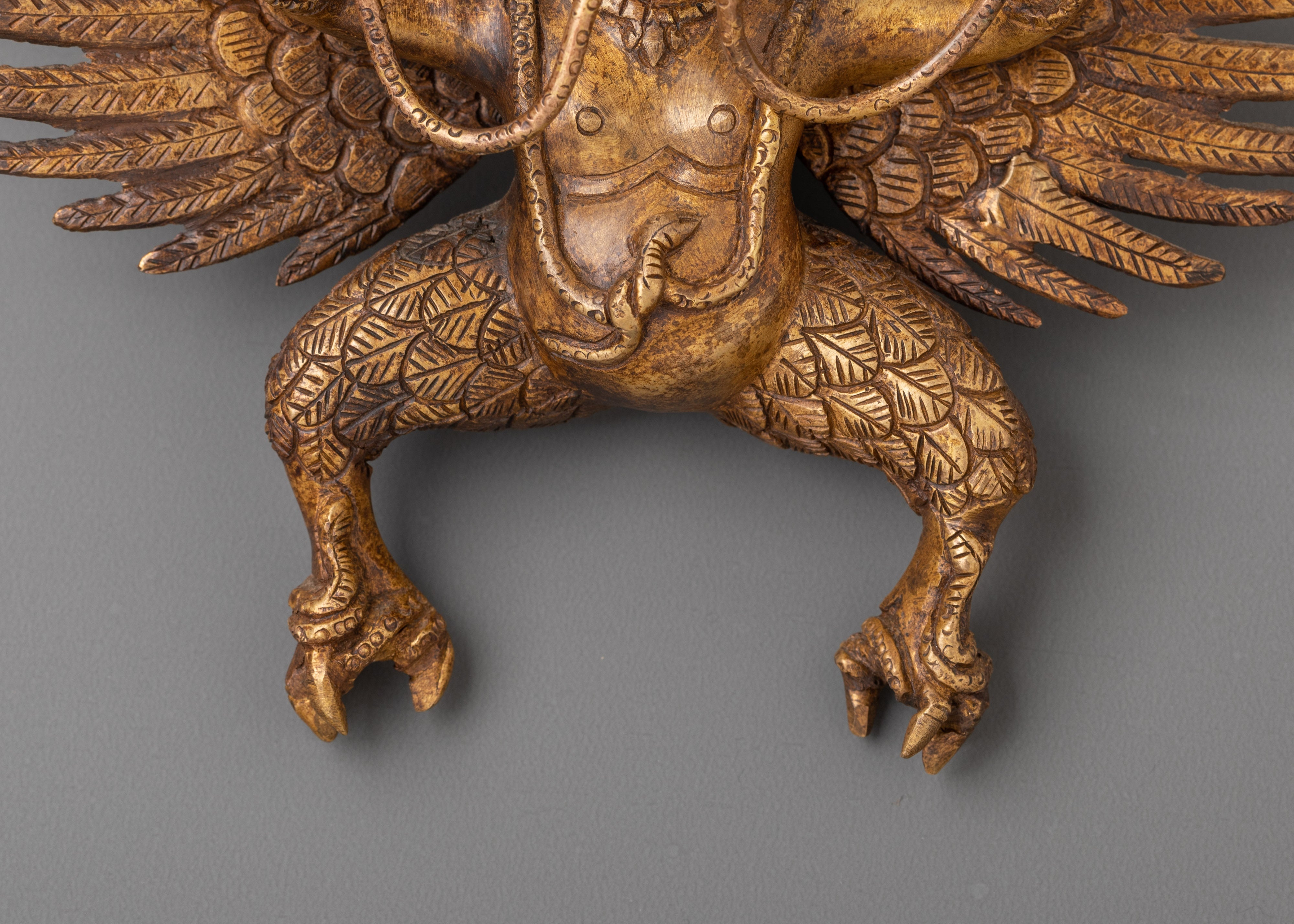 Sacred Garuda Decorative Wall Art | Gold-Plated Hindu Mythological Sculpture