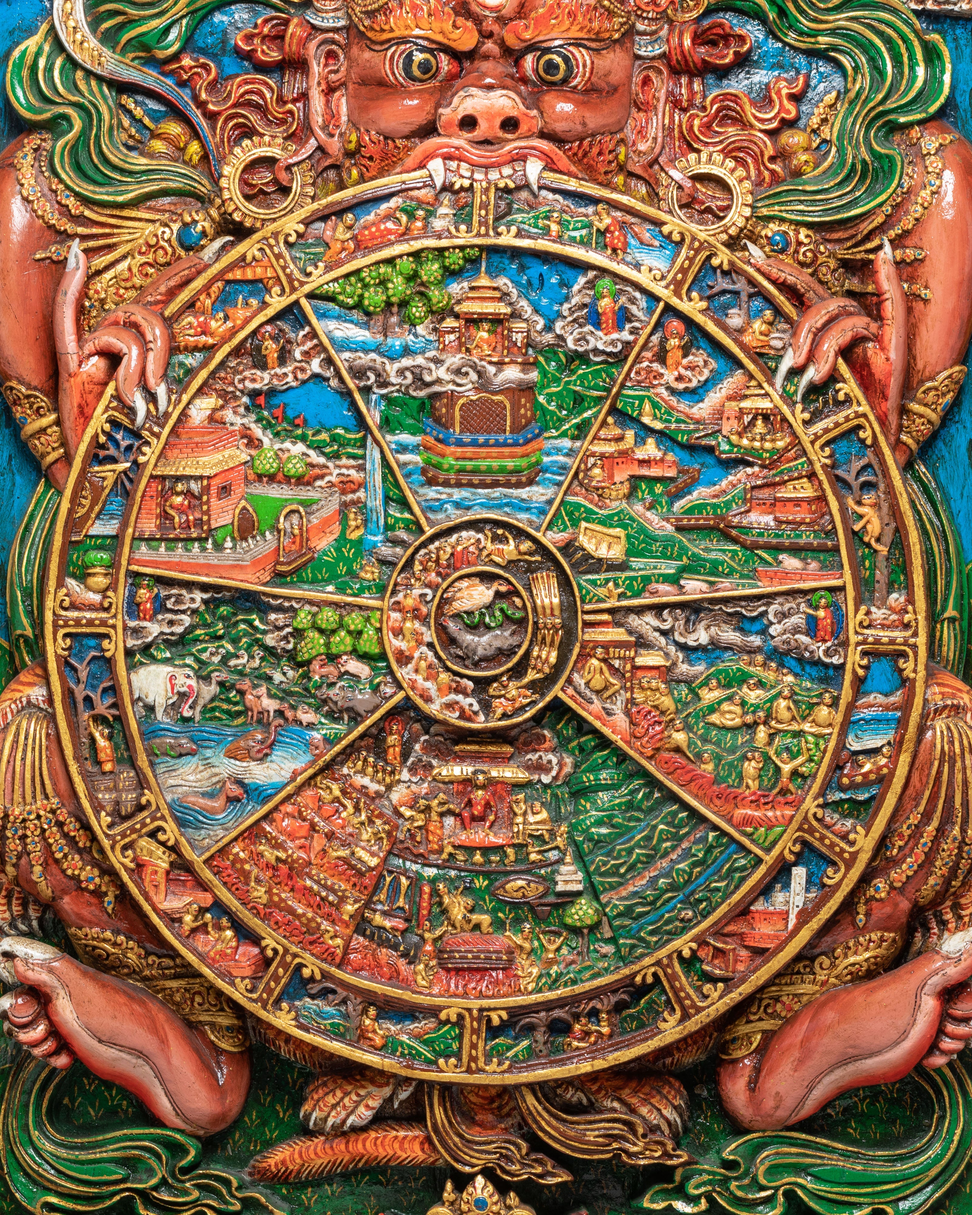 Wheel of Life Mandala Wall Hanging | Symbol of Samsara