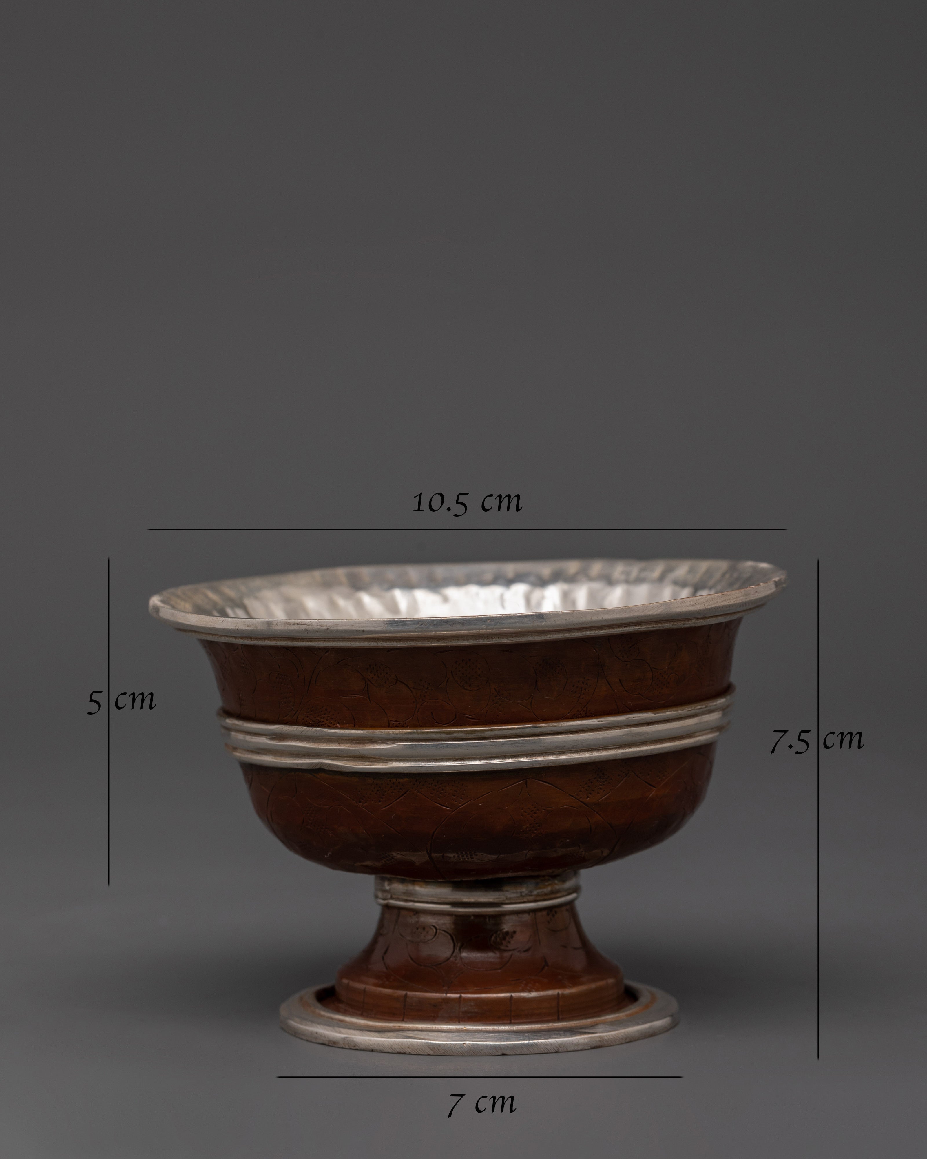 Handcrafted Sacred Tibetan Offering Bowl Set | Oxidized Copper Ritual Bowls